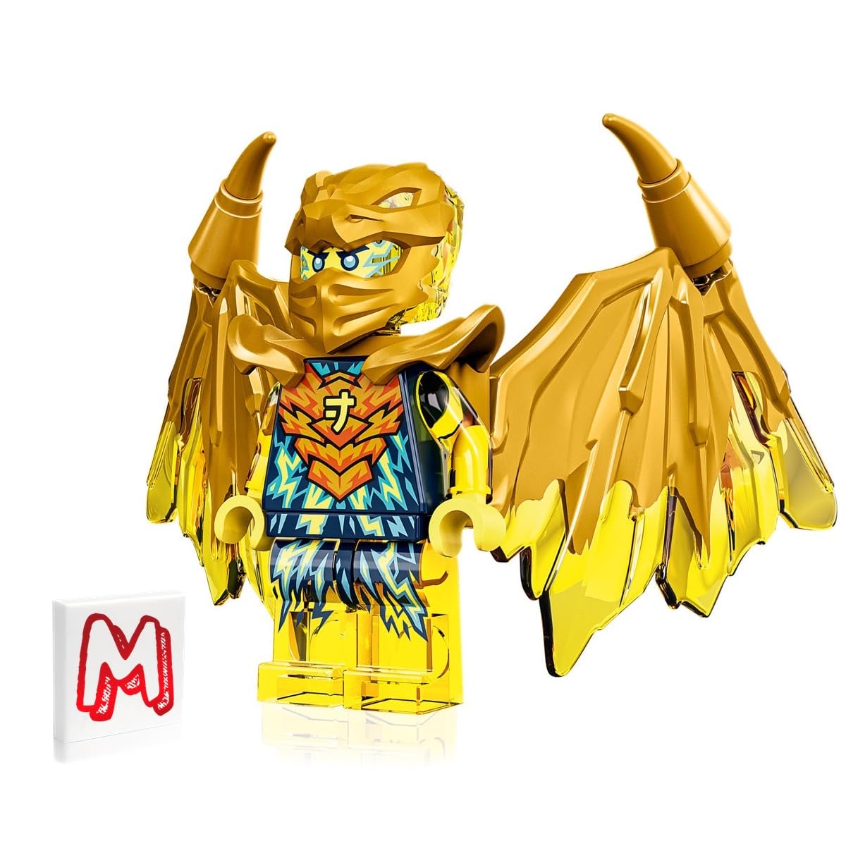Foto 3 pulgar | Minifigura Lego Ninjago Crystalized Jay Con Dragón Dorado 717 - Venta Internacional.