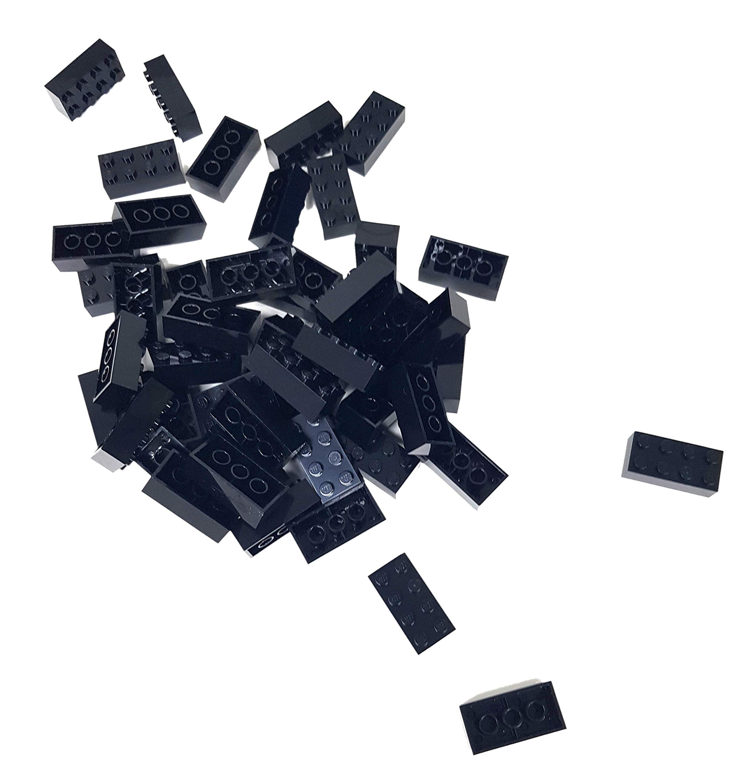 Juego De 50 Pendientes Lego Service 3458 Stones, 2 X 4, Color Negro - Venta Internacional.