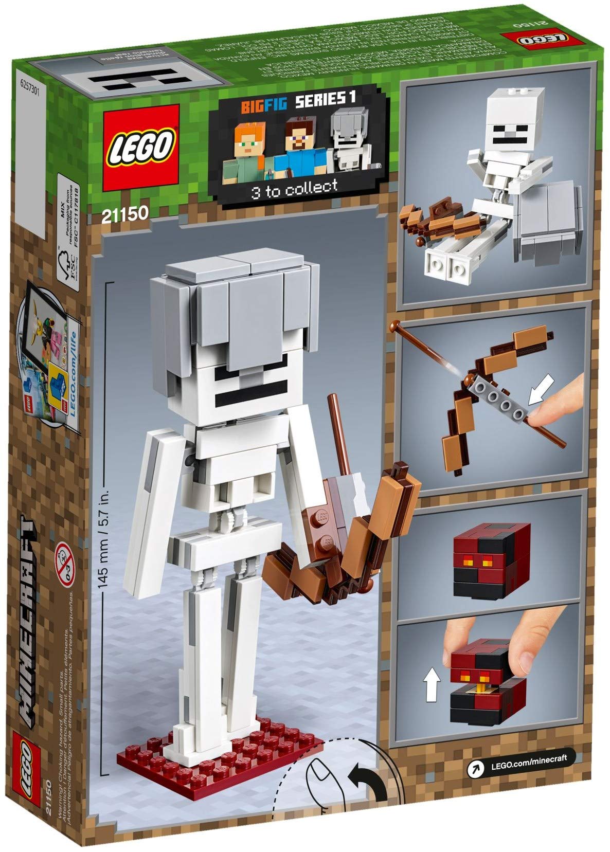 Foto 4 | Juguete Lego Minecraft Skeleton Bigfig Con Magma Cube 21150 - Venta Internacional.