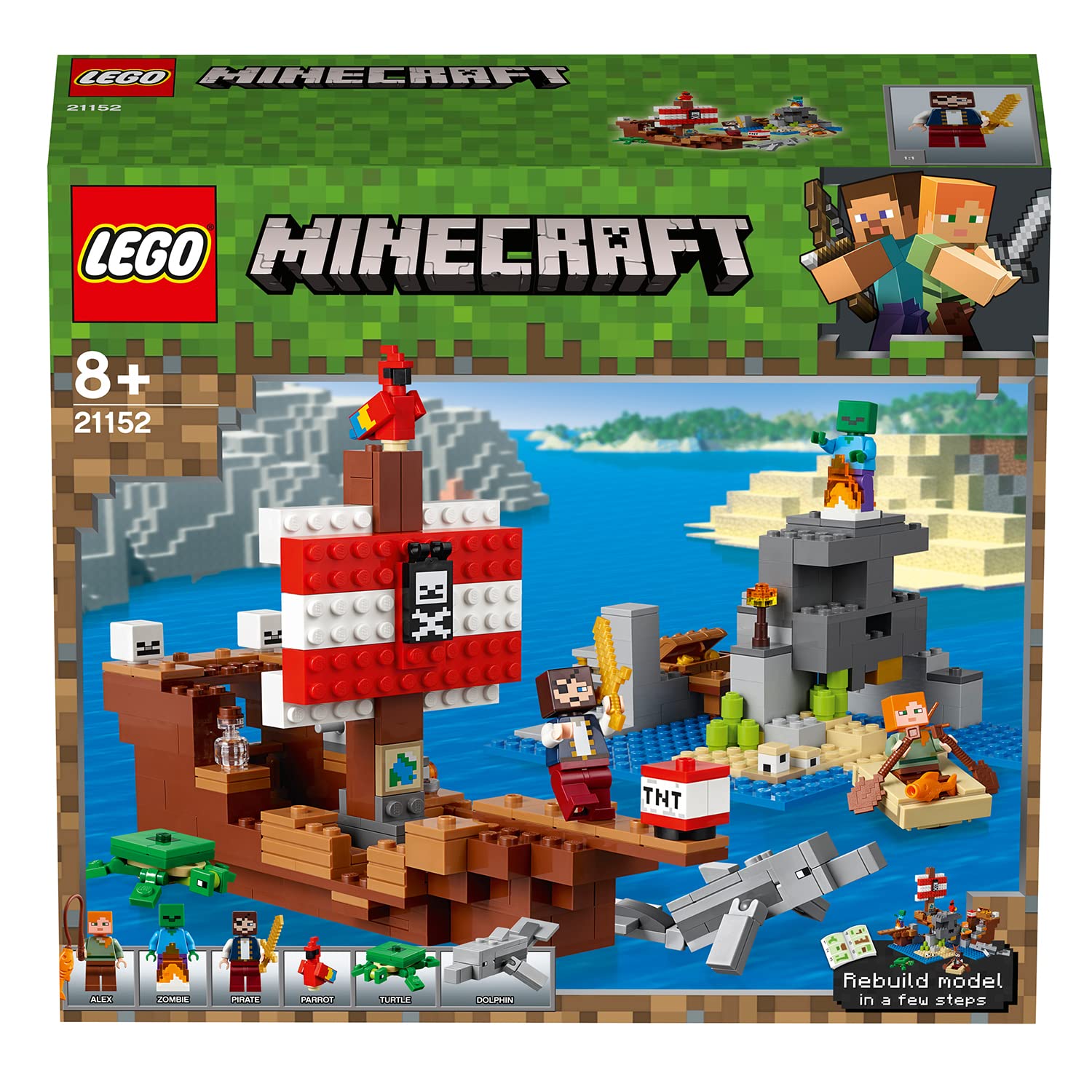 Foto 6 pulgar | Juguete Lego Minecraft Pirate Ship Adventure 21152 Con 386 Piezas - Venta Internacional.