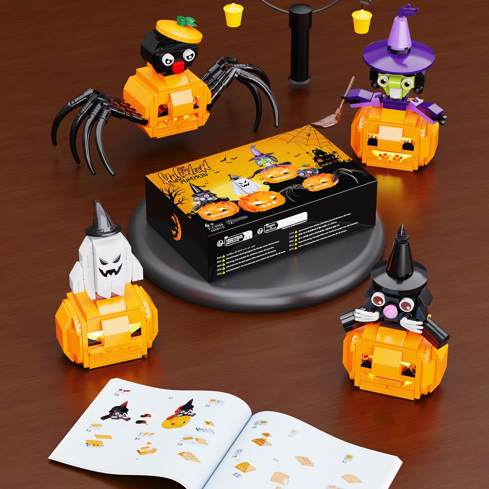 Foto 4 pulgar | Set De Construcción Vonado Halloween Pumpkin Con Led, 445 Piezas, 6-12 Años - Venta Internacional.