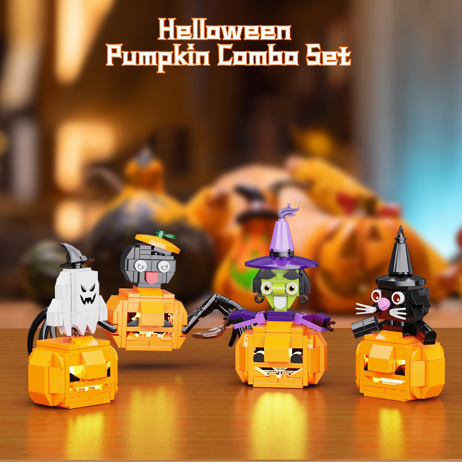 Foto 5 | Set De Construcción Vonado Halloween Pumpkin Con Led, 445 Piezas, 6-12 Años - Venta Internacional.