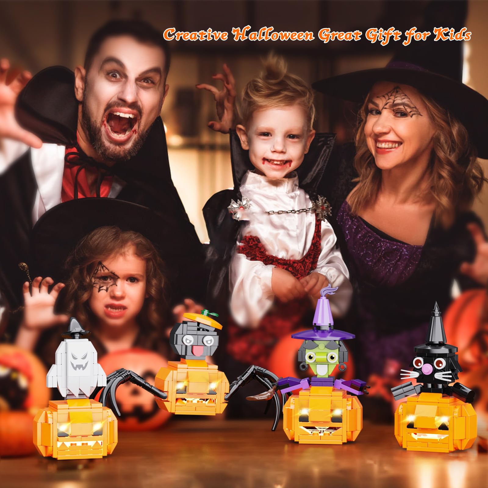 Foto 6 | Set De Construcción Vonado Halloween Pumpkin Con Led, 445 Piezas, 6-12 Años - Venta Internacional.