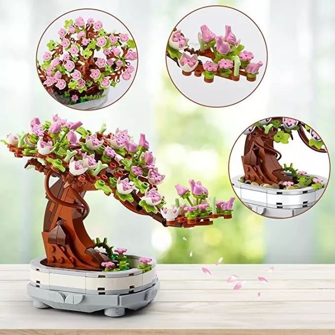 Foto 7 pulgar | Bloques de Construcción Bonsái de Cerezo En Maceta De Juguete Compatibles Con Lego - Venta Internacional
