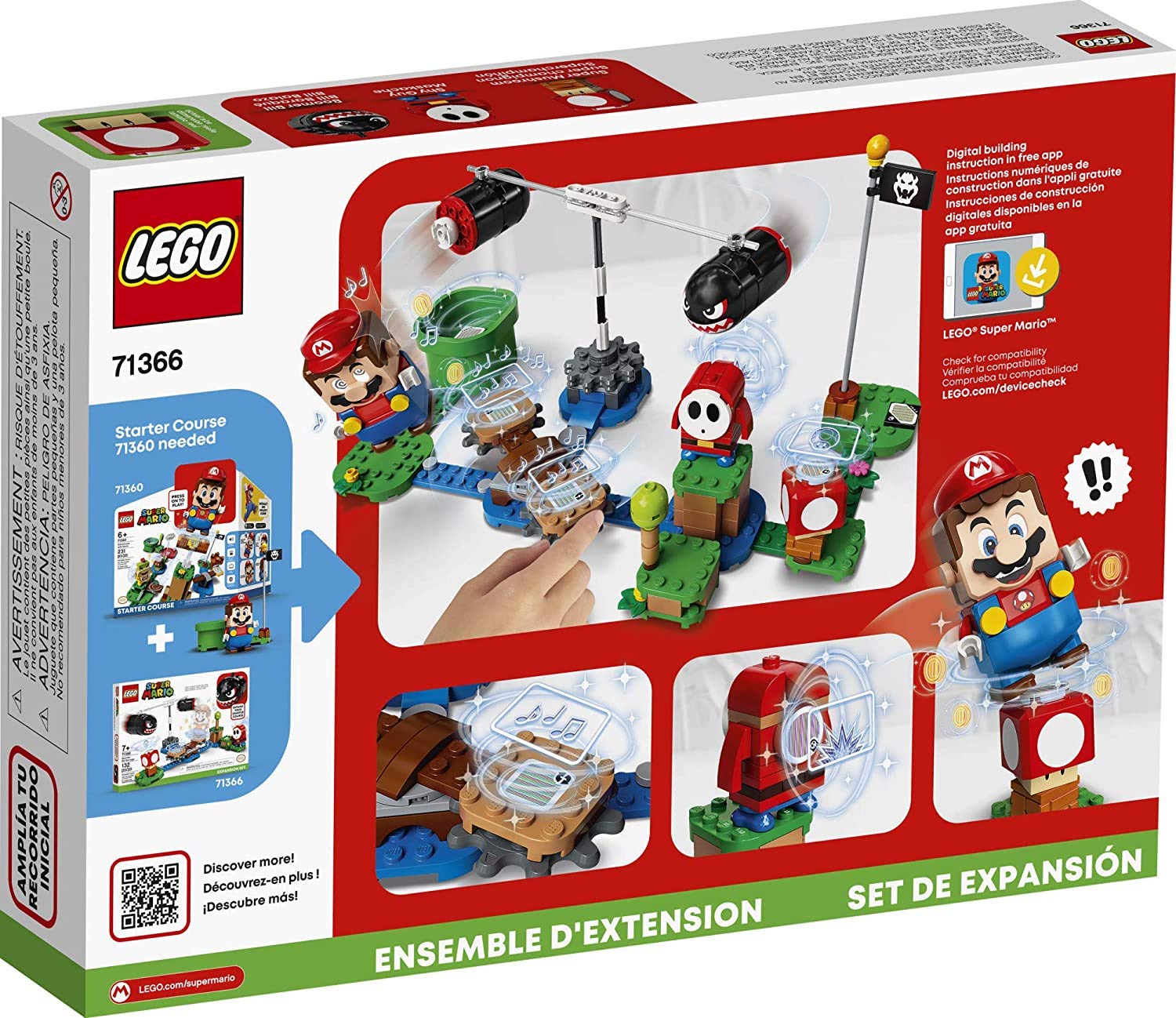 Foto 2 | Kit De Construcción Lego Super Mario Boomer Bill Barrage 71366 - Venta Internacional.