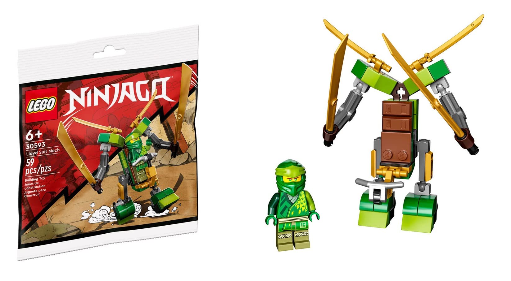 Foto 2 pulgar | Juego De Bolsas De Plástico Lego Ninjago Lloyd Suit Mech 30593 - Venta Internacional.