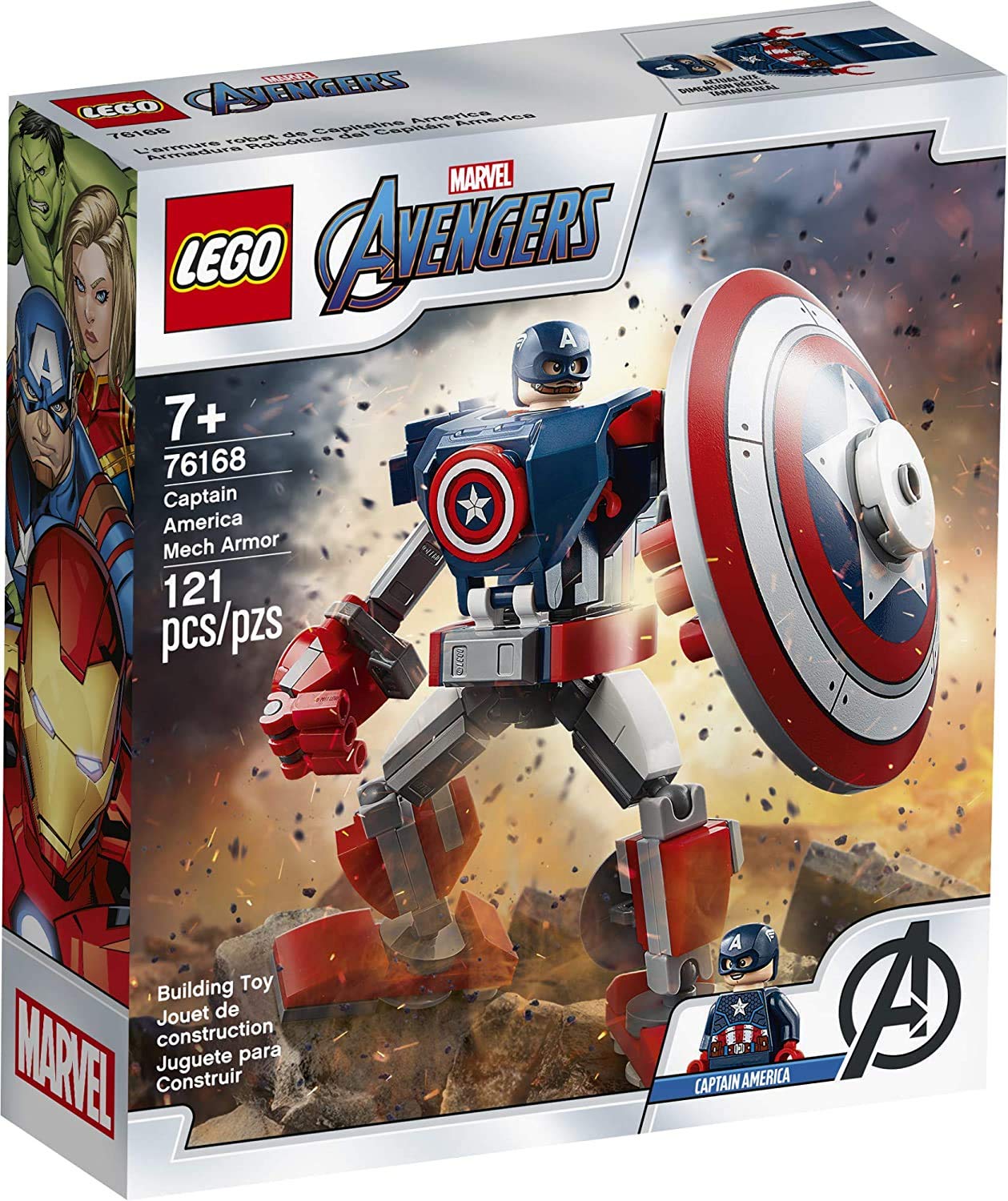 Juguete de Construcción Lego Marvel Avengers Classic Captain America Mech Armor 76168 con 121 Piezas - Venta Internac