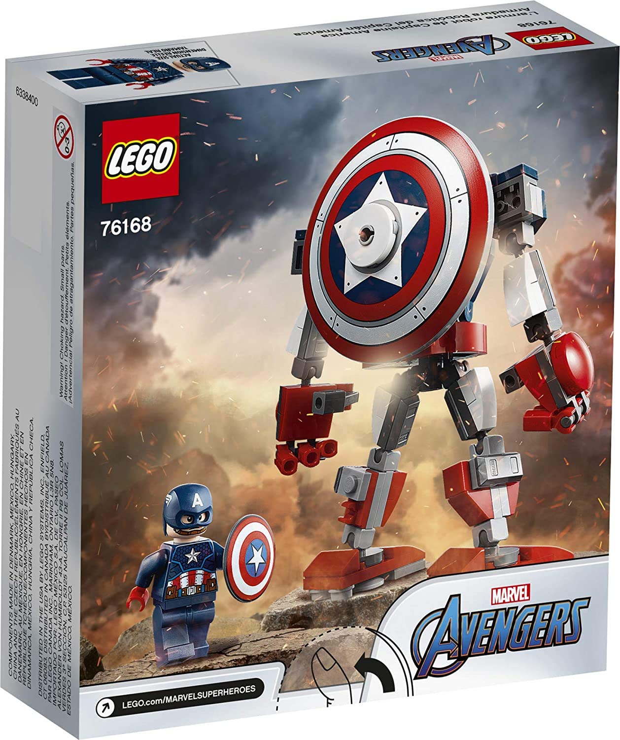 Foto 3 pulgar | Juguete de Construcción Lego Marvel Avengers Classic Captain America Mech Armor 76168 con 121 Piezas - Venta Internac