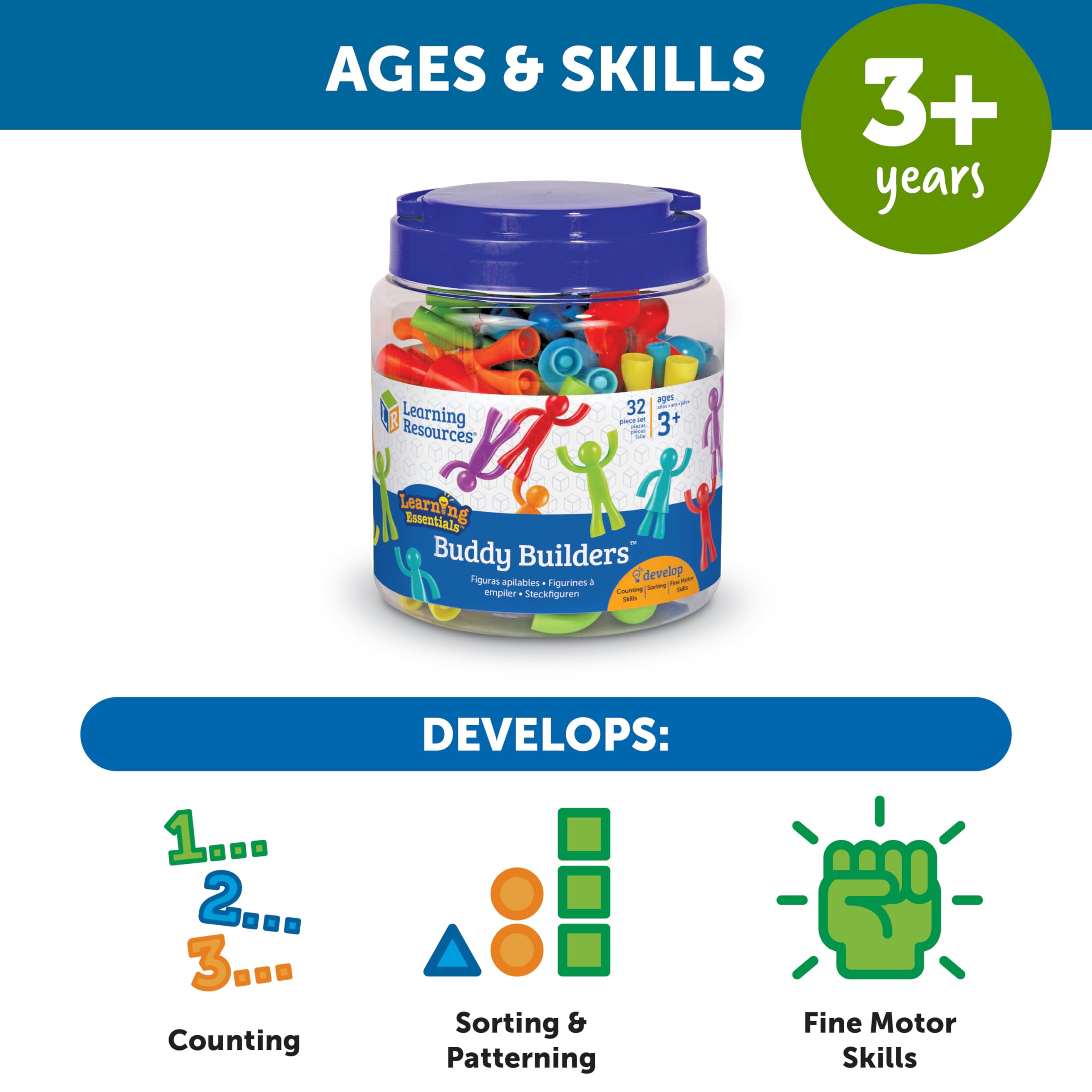 Foto 7 pulgar | Toy Learning Resources Buddy Builders 32 Piezas Para Mayores De 3 Años - Venta Internacional.