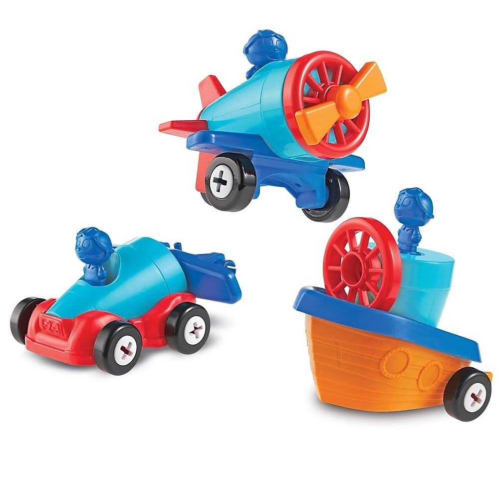 Recursos De Aprendizaje Sobre Juguetes 1-2-3 ¡constrúyelo! Coche, Barco, Avión, 15 Piezas - Venta Internacional.