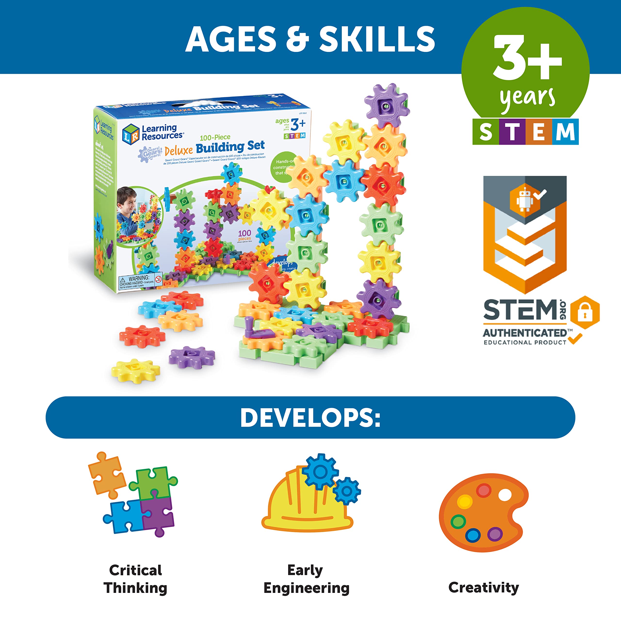 Foto 6 pulgar | Building Set Learning Resources Gears! ¡engranajes! ¡engranajes! 100 Piezas - Venta Internacional.