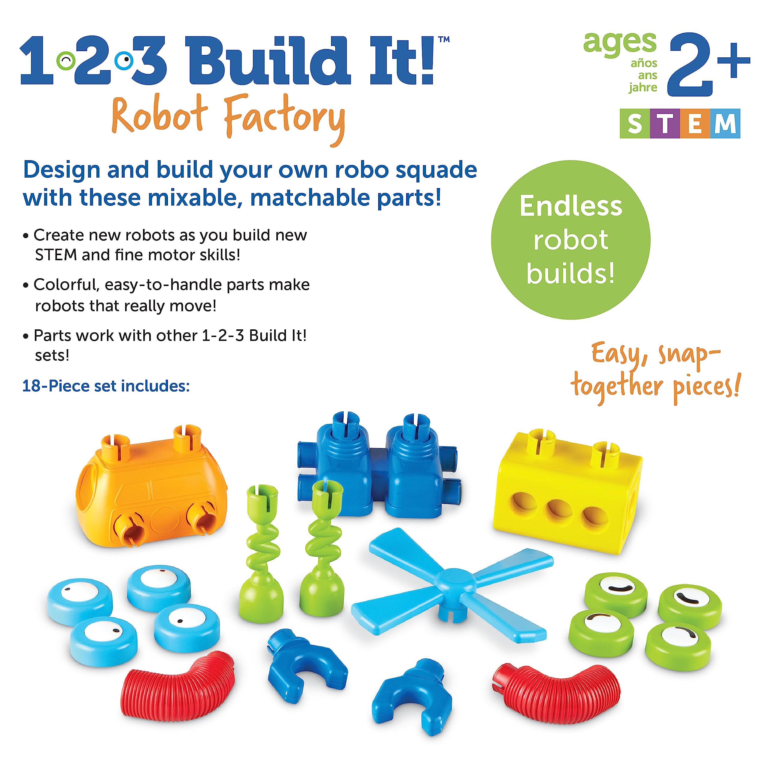 Foto 8 pulgar | Recursos De Aprendizaje Sobre Juguetes 1-2-3 ¡constrúyelo! Robot Factory: Más De 2 Años - Venta Internacional.