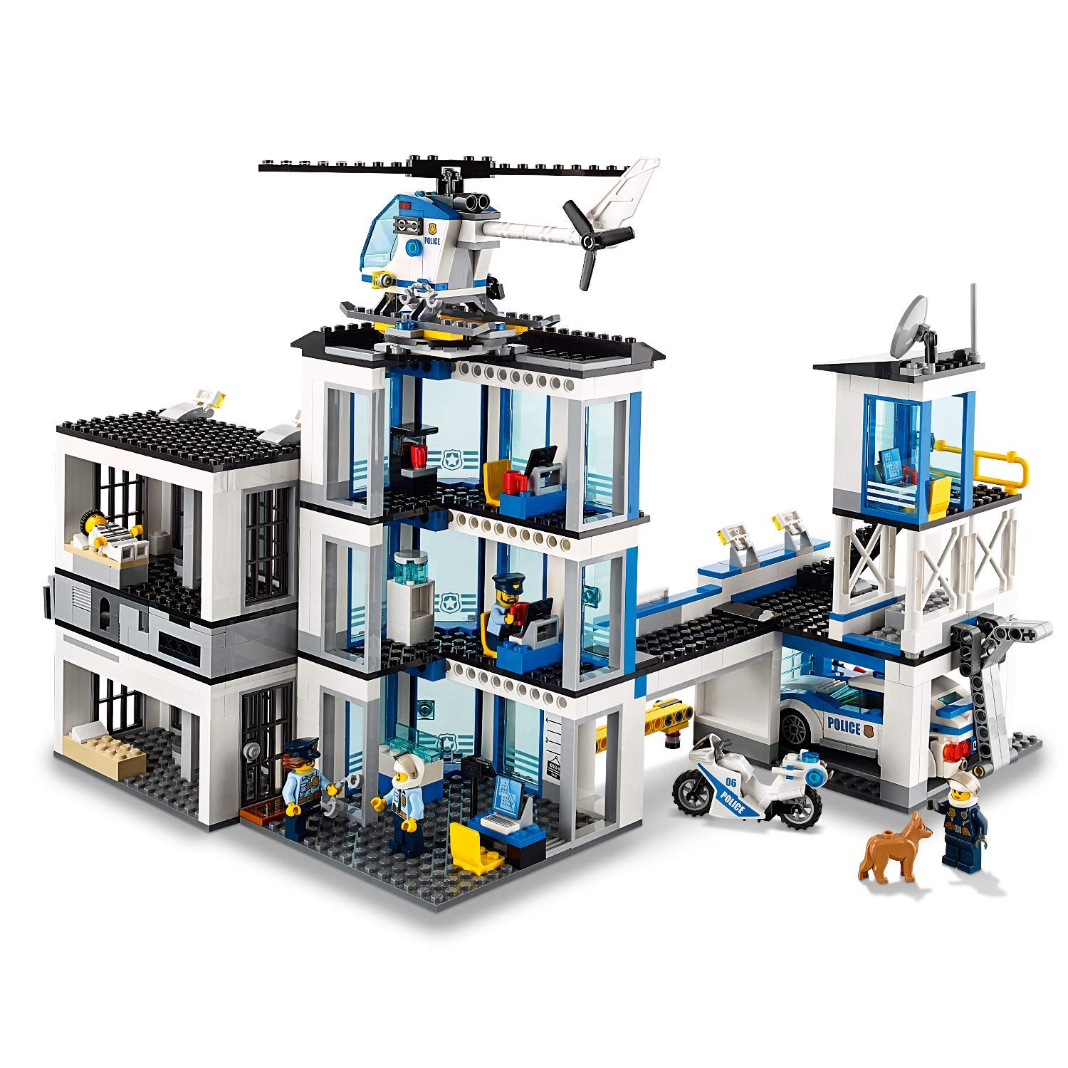 Foto 4 pulgar | Set De Construcción De La Comisaría De Policía De Lego City Con Helicóptero, Coche Y Moto - Venta Internacional.