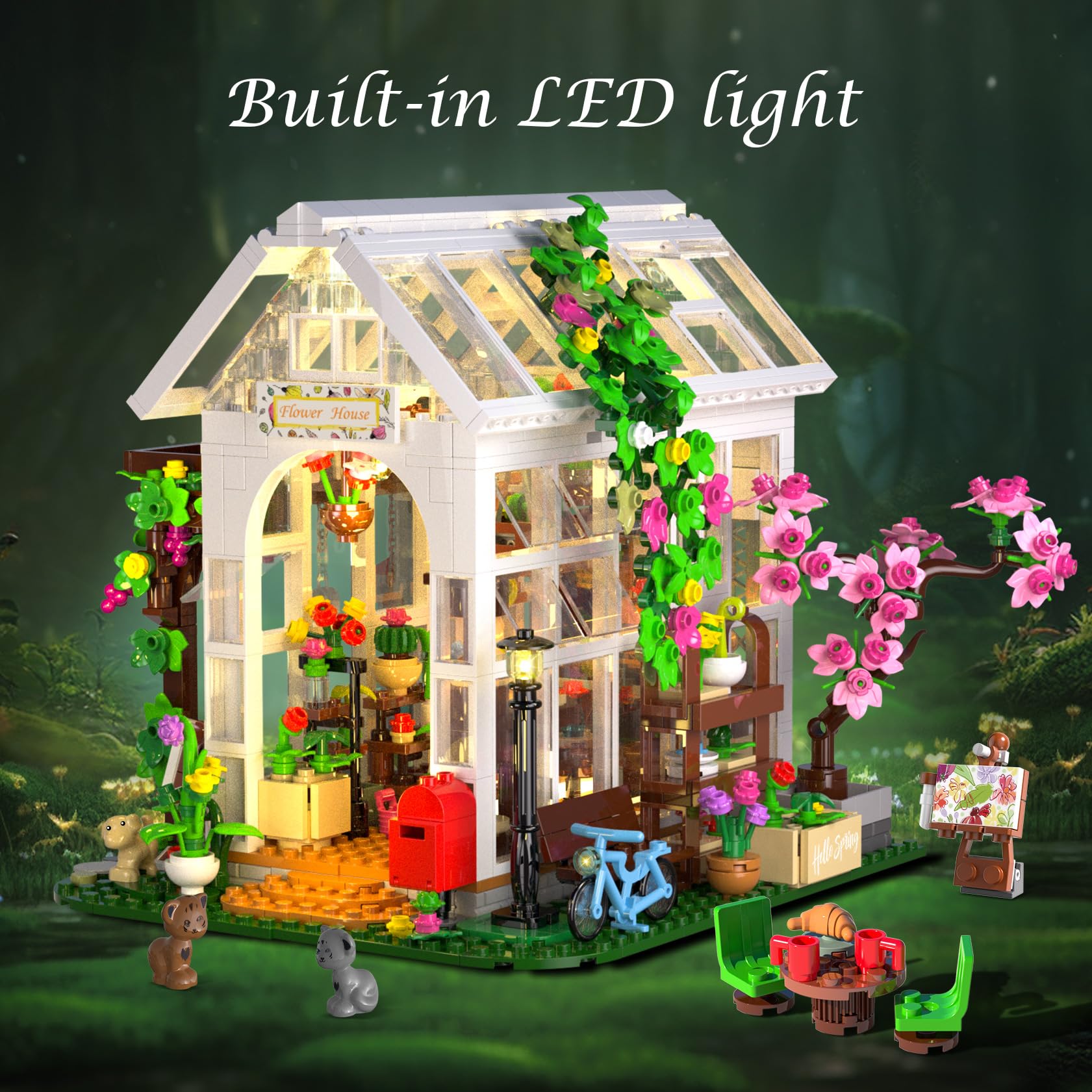 Foto 7 | Set De Construcción Hogokids Flower House Con Led, 132 Piezas, De 6 A 12 Años - Venta Internacional.