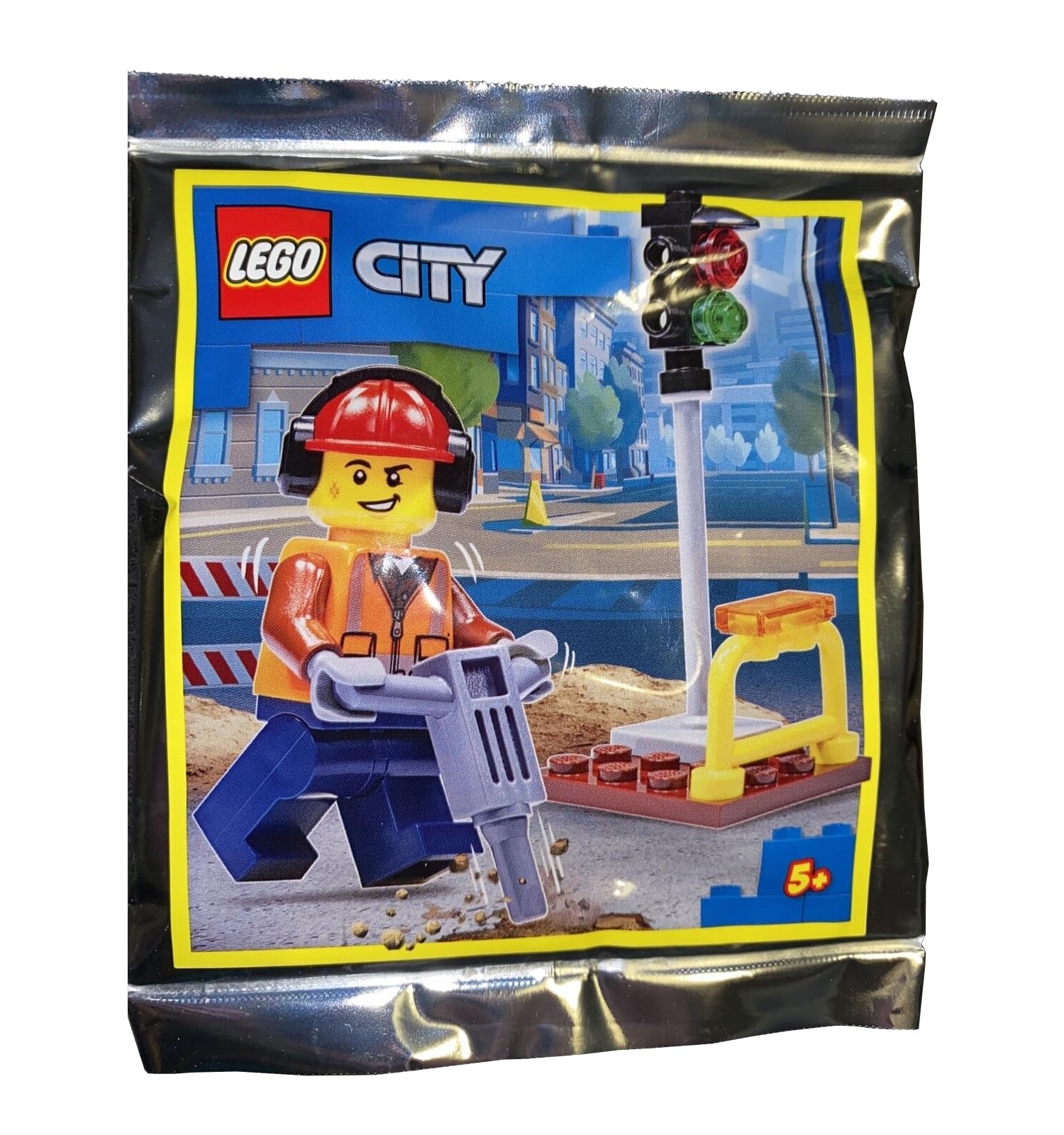 Foto 3 pulgar | Minifigura De Un Trabajador De Construcción De Lego City Con Semáforo - Venta Internacional.