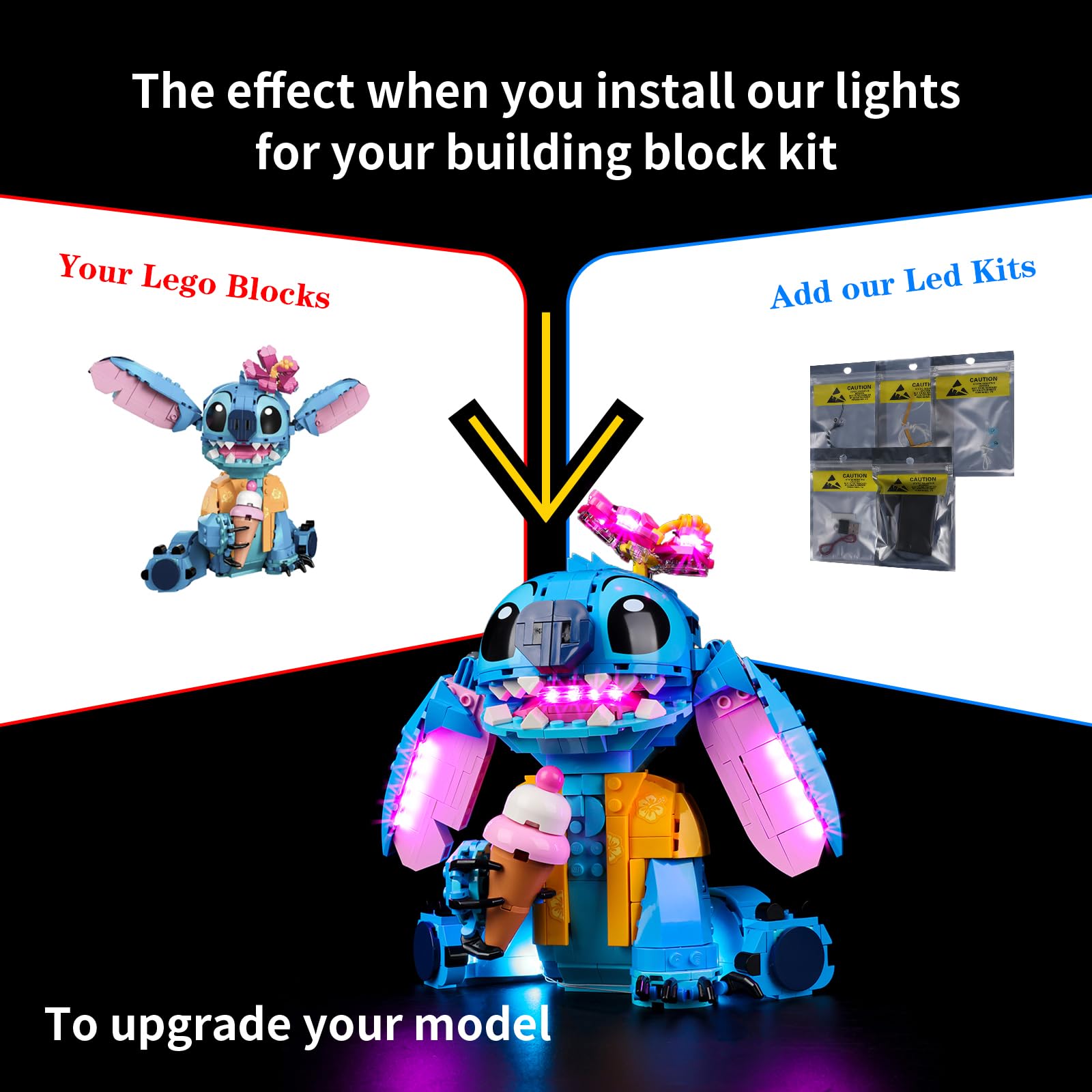 Foto 3 pulgar | Kit De Luces Para Juguete De Construcción Lego Disney Stitch 43249 - Venta Internacional.
