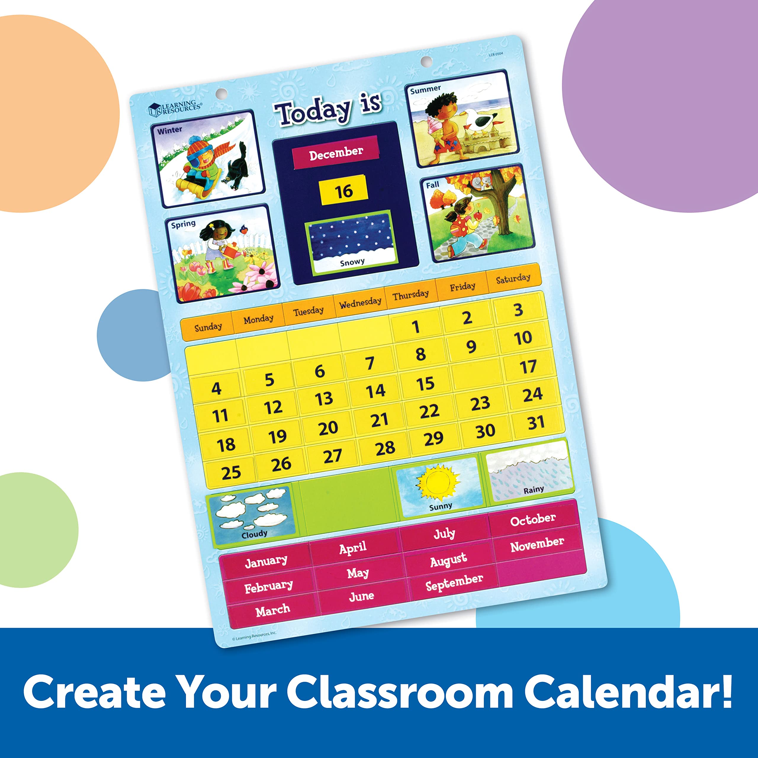 Foto 4 pulgar | Calendario De Aprendizaje Magnético Y Recursos De Aprendizaje Con 51 Piezas - Venta Internacional.