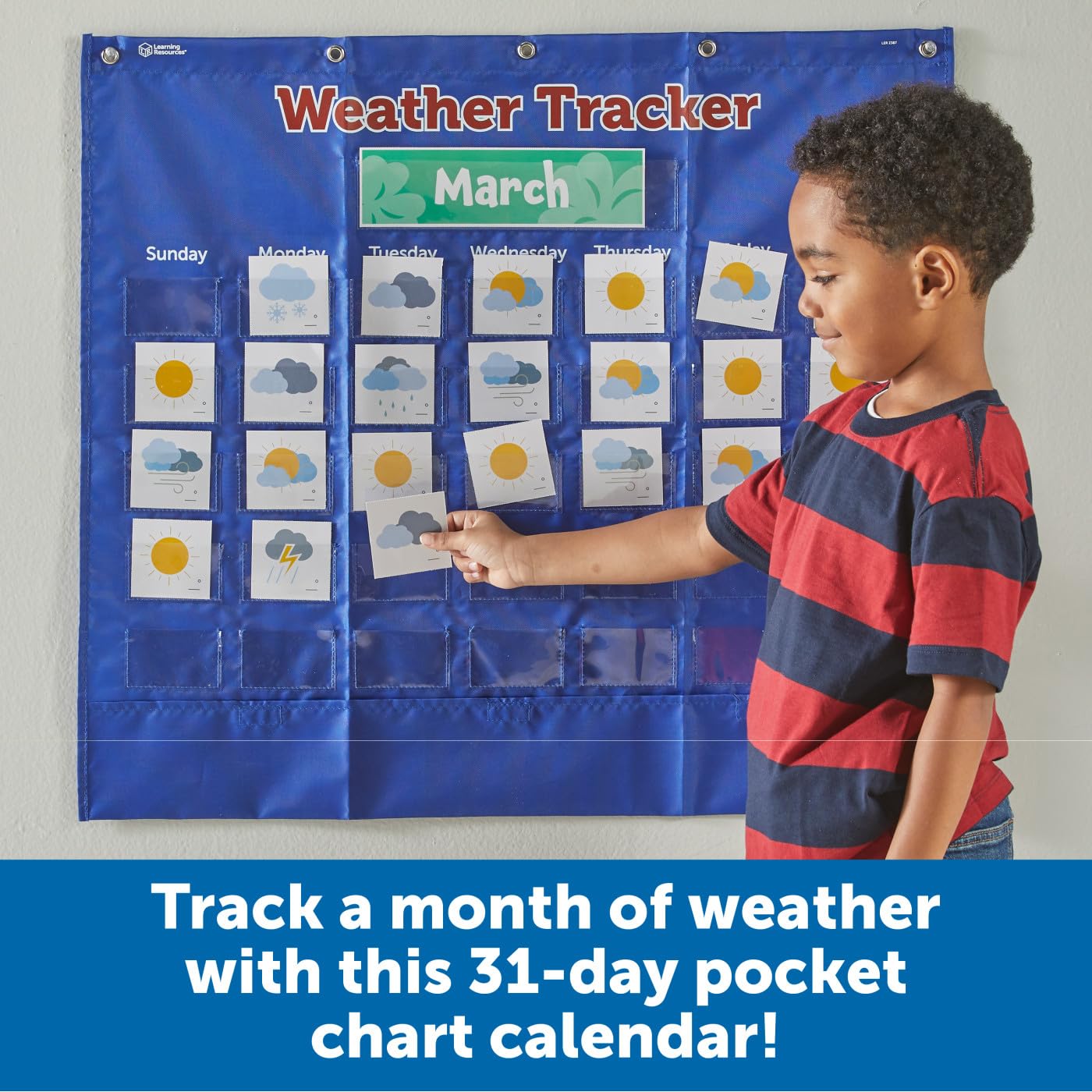 Foto 3 pulgar | Pocket Chart Learning Resources Weather Tracker, Juego De 102 Piezas - Venta Internacional.