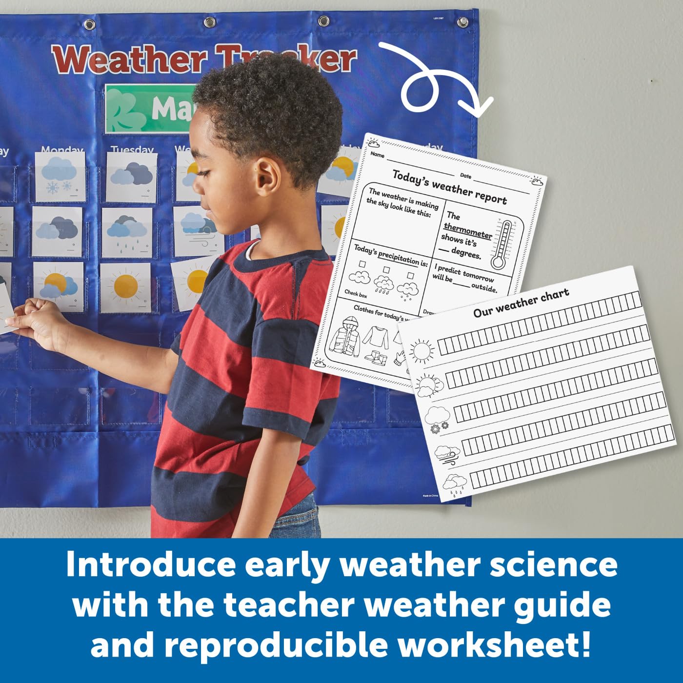 Foto 4 pulgar | Pocket Chart Learning Resources Weather Tracker, Juego De 102 Piezas - Venta Internacional.