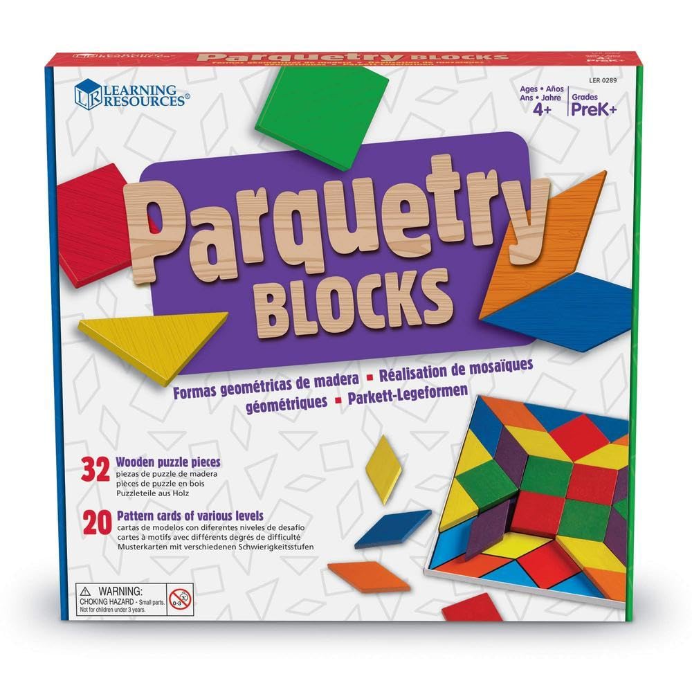 Foto 2 pulgar | Recursos De Aprendizaje De Bloques De Parquet Con 20 Tarjetas Con Patrones - Venta Internacional.