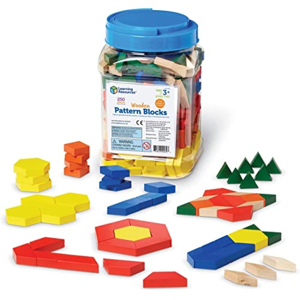 Pattern Blocks Learning Resources, Juego De Madera De 250 Unidades Para Mayores De 3 Años - Venta Internacional.