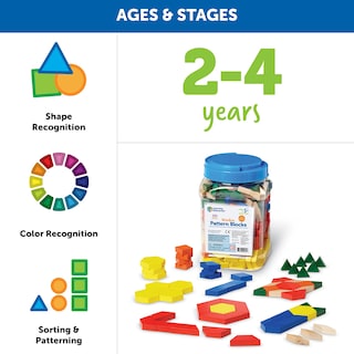 Foto 6 | Pattern Blocks Learning Resources, Juego De Madera De 250 Unidades Para Mayores De 3 Años - Venta Internacional.