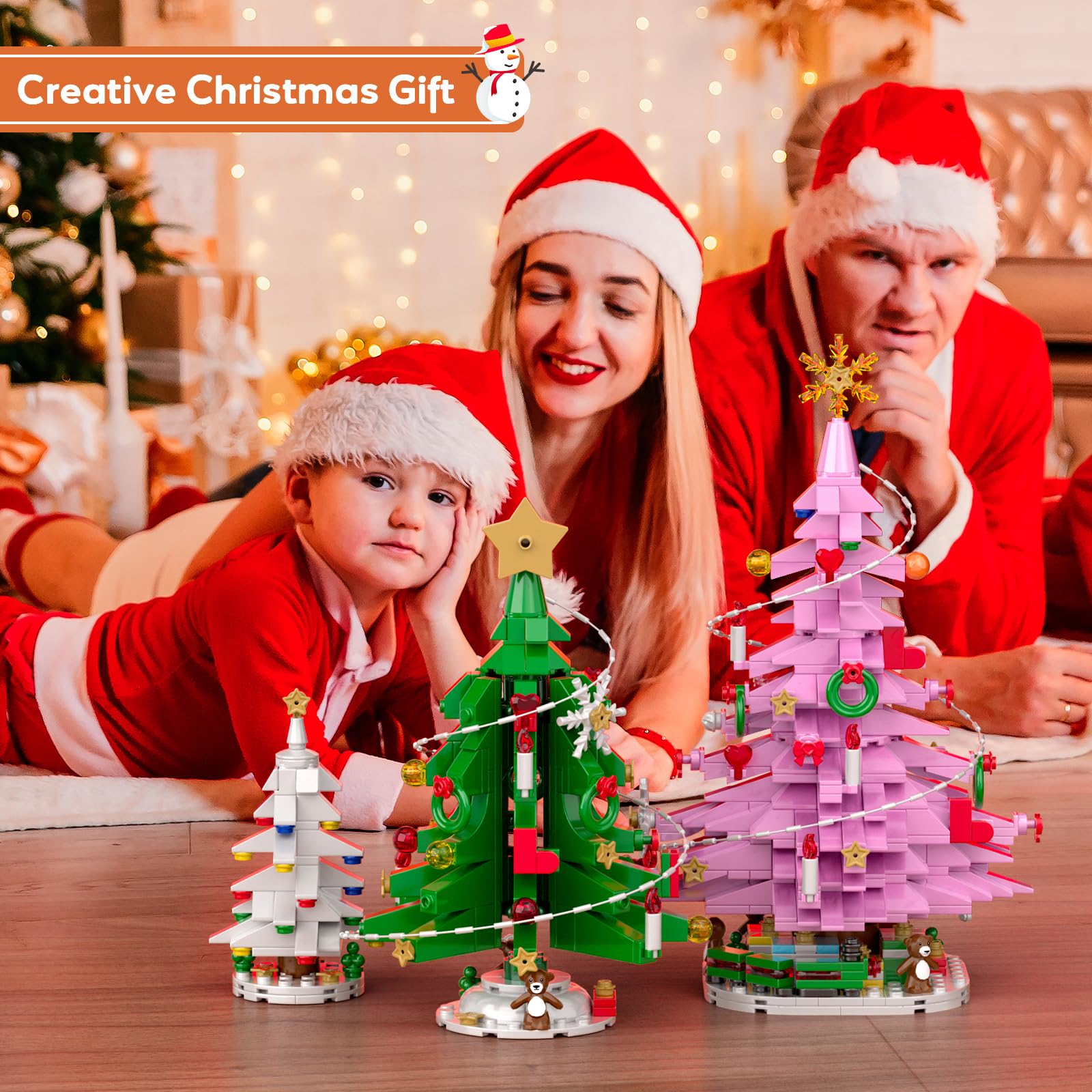 Foto 7 pulgar | Set De Construcción De Árboles De Navidad Vonado Rosa Con Luces Led (734 Piezas) - Venta Internacional.