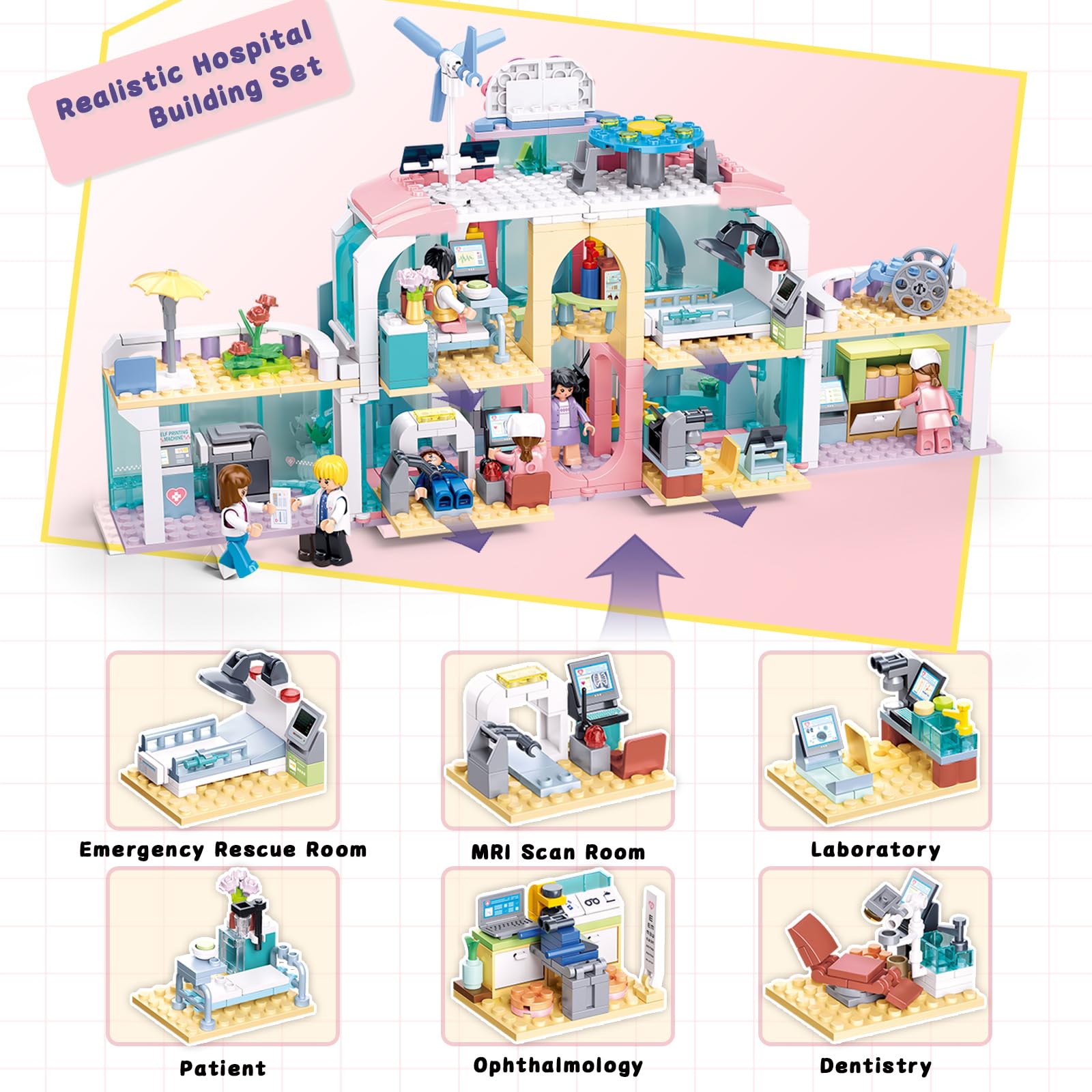 Foto 2 | Set De Construcción Sluban Girls Friends Hospital Con Ambulancia, 668 Piezas - Venta Internacional.