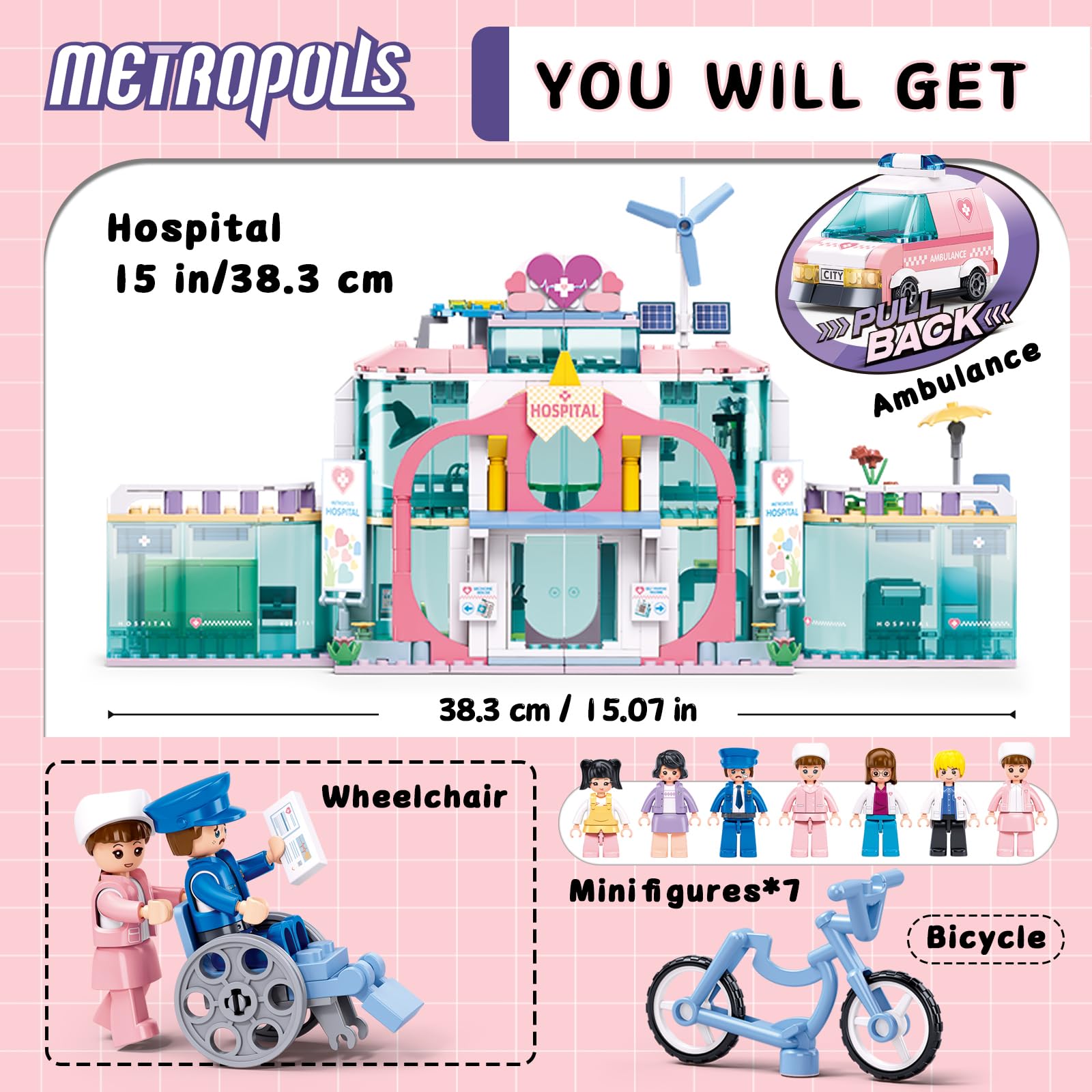 Foto 6 | Set De Construcción Sluban Girls Friends Hospital Con Ambulancia, 668 Piezas - Venta Internacional.