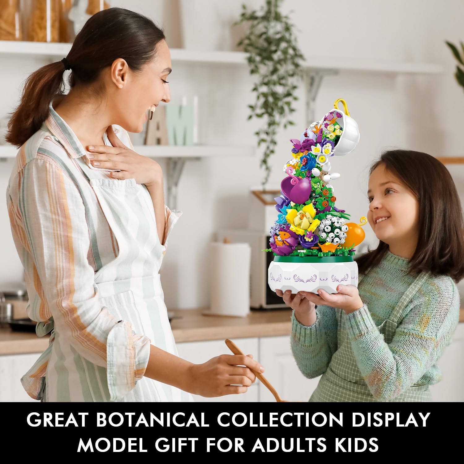 Foto 7 | Kit De Bloques De Construcción Hogokids Flowers, Caja De Música Con Luz, 571 Unidades - Venta Internacional.
