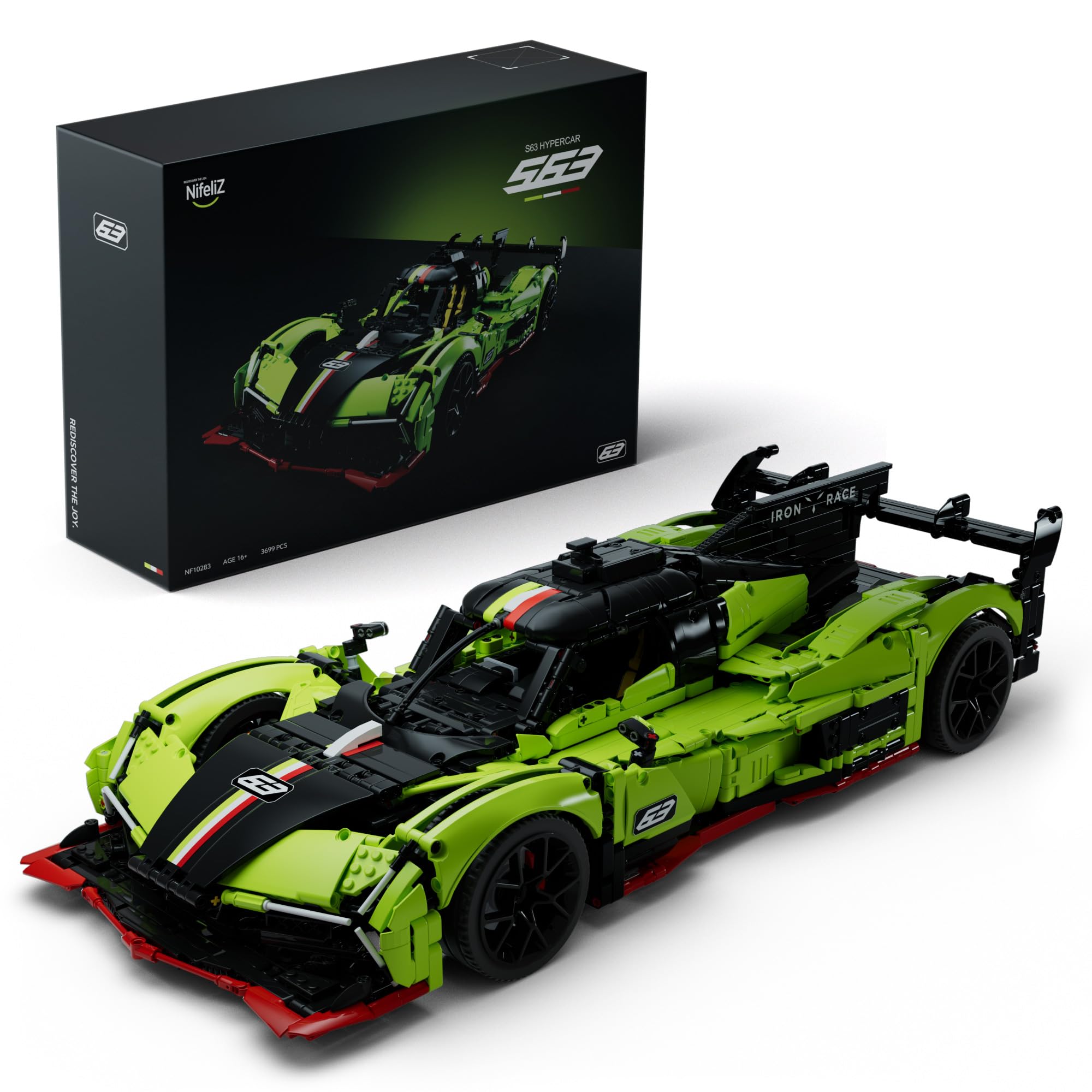 Set De Construcción De Maquetas Nifeliz S63 Hypercar A Escala 1:8 (3.699 Unidades) - Venta Internacional.