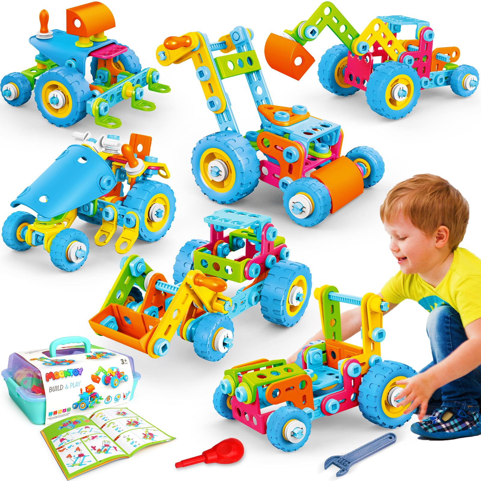 Juguete De Construcción Moontoy Stem 6 En 1, 118 Piezas Para Niños De 3 A 8 Años - Venta Internacional.