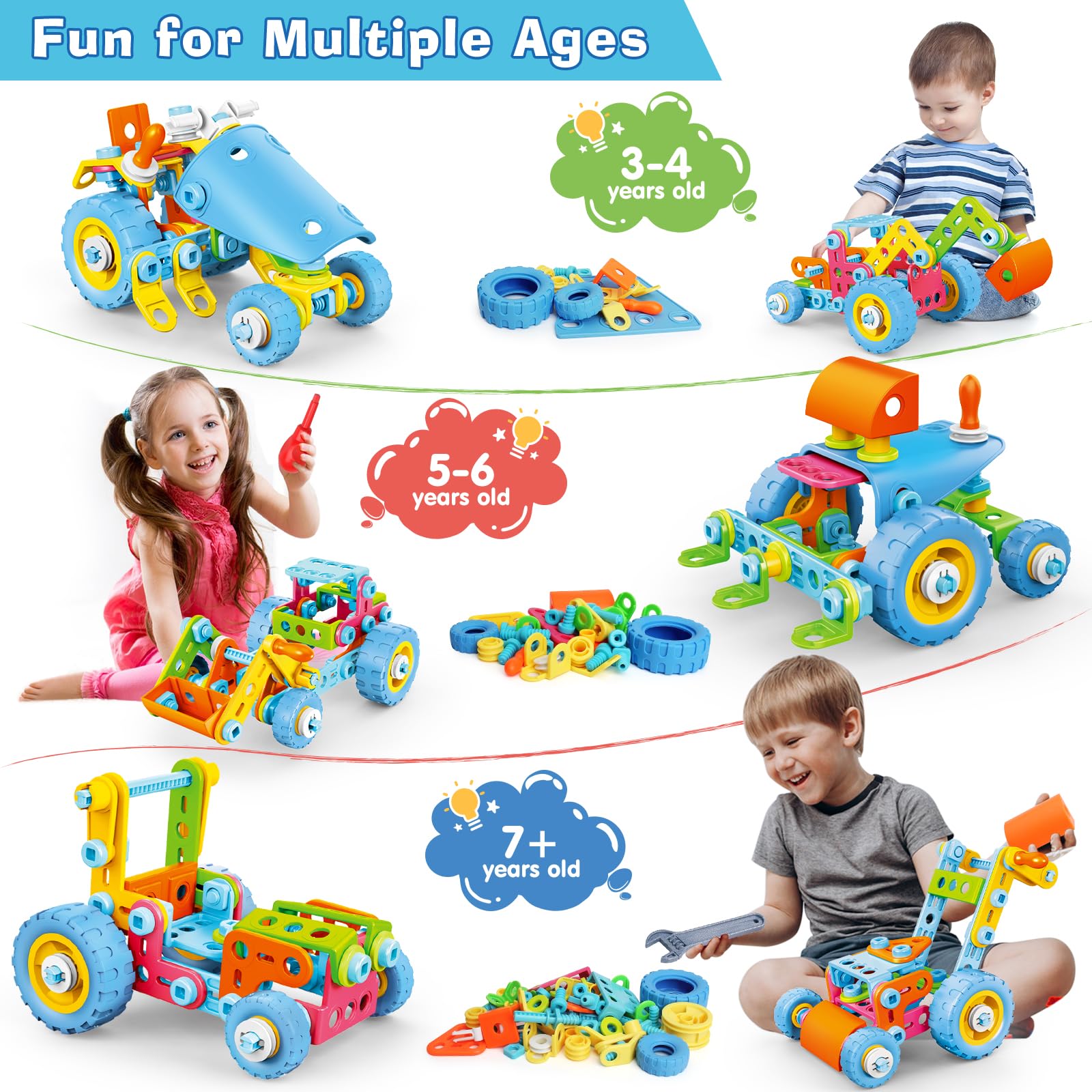 Foto 3 pulgar | Juguete De Construcción Moontoy Stem 6 En 1, 118 Piezas Para Niños De 3 A 8 Años - Venta Internacional.