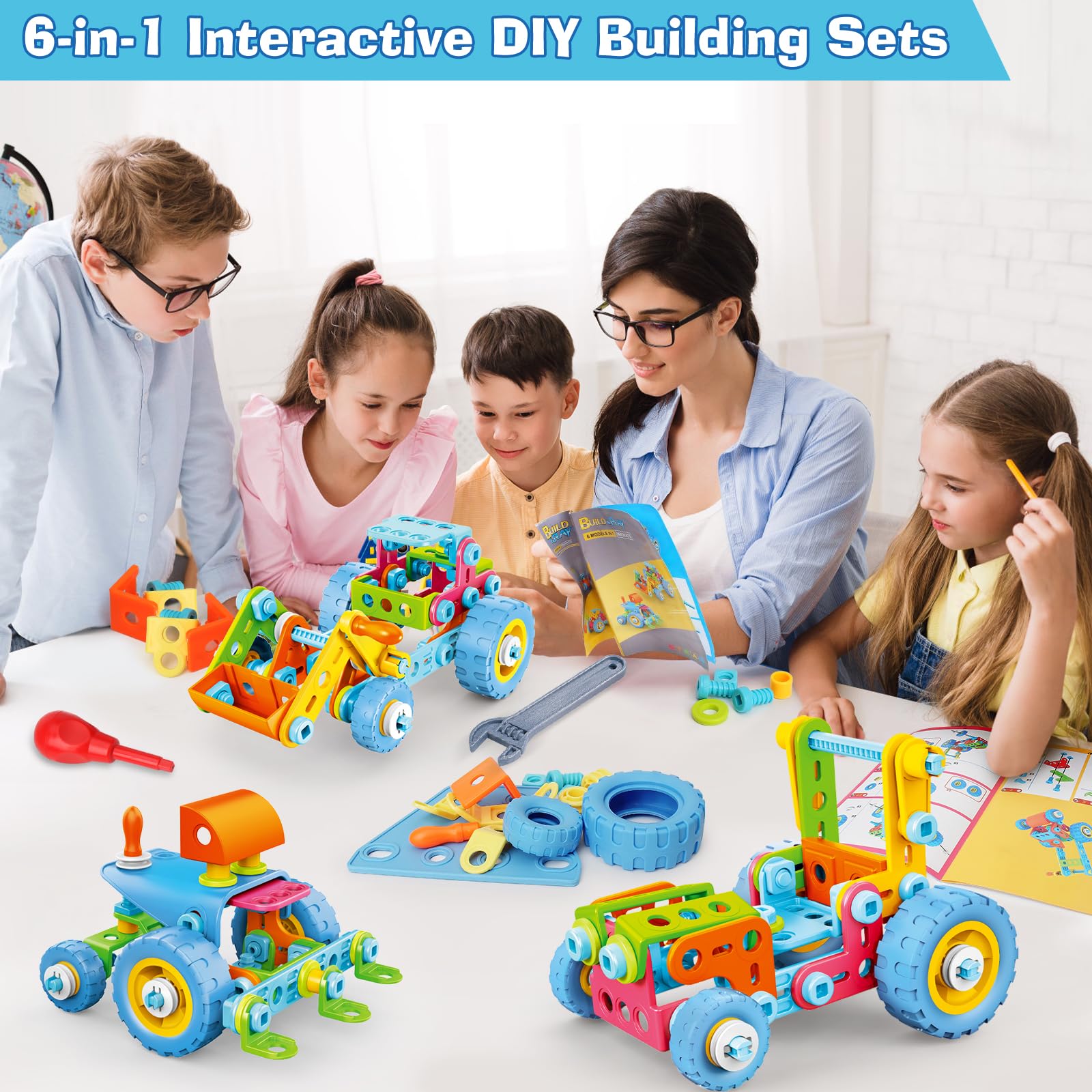 Foto 5 pulgar | Juguete De Construcción Moontoy Stem 6 En 1, 118 Piezas Para Niños De 3 A 8 Años - Venta Internacional.