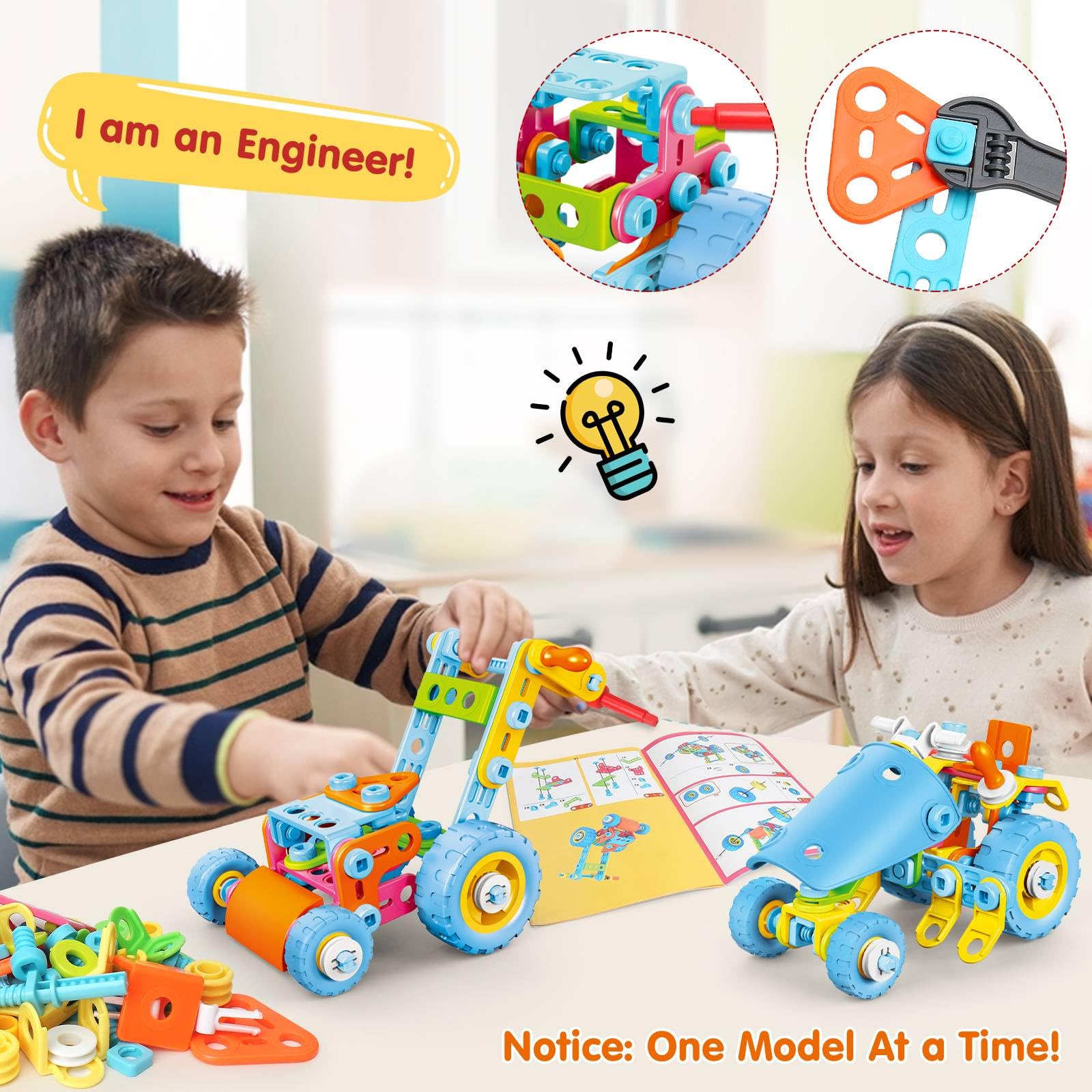 Foto 6 pulgar | Juguete De Construcción Moontoy Stem 6 En 1, 118 Piezas Para Niños De 3 A 8 Años - Venta Internacional.