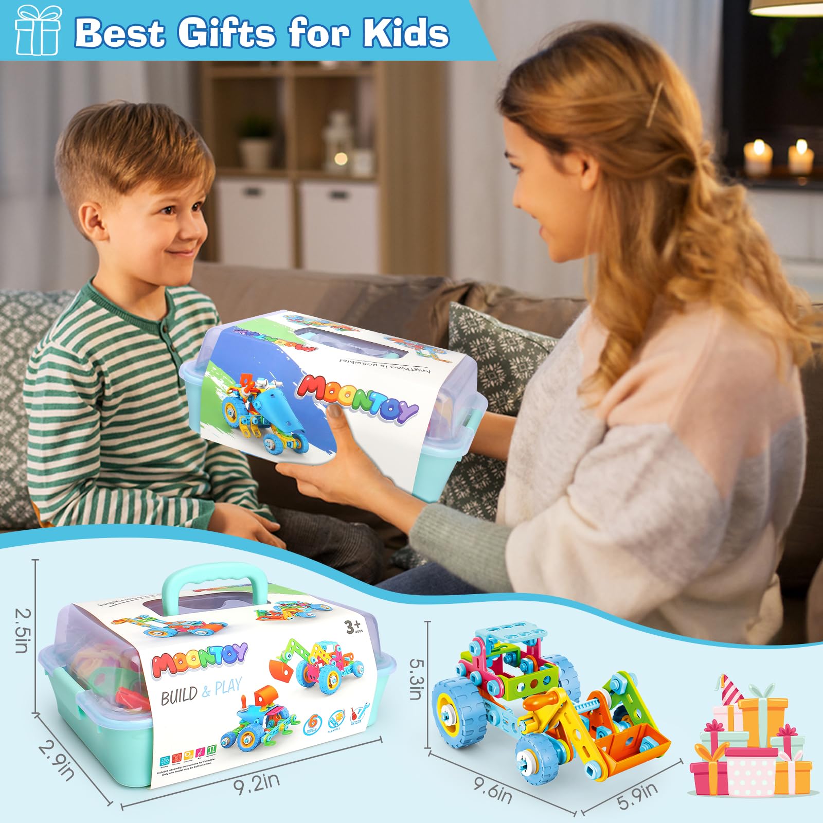 Foto 7 | Juguete De Construcción Moontoy Stem 6 En 1, 118 Piezas Para Niños De 3 A 8 Años - Venta Internacional.