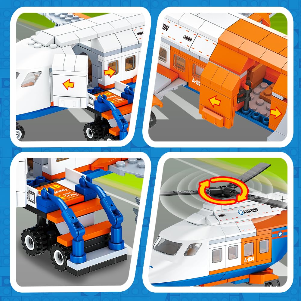 Foto 6 pulgar | Set De Construcción Hogokids City Passenger Airplane 697 Piezas Para Mayores De 6 Años - Venta Internacional.