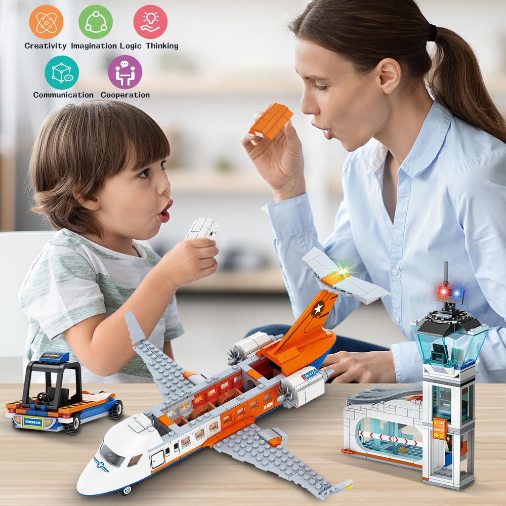 Foto 7 pulgar | Set De Construcción Hogokids City Passenger Airplane 697 Piezas Para Mayores De 6 Años - Venta Internacional.