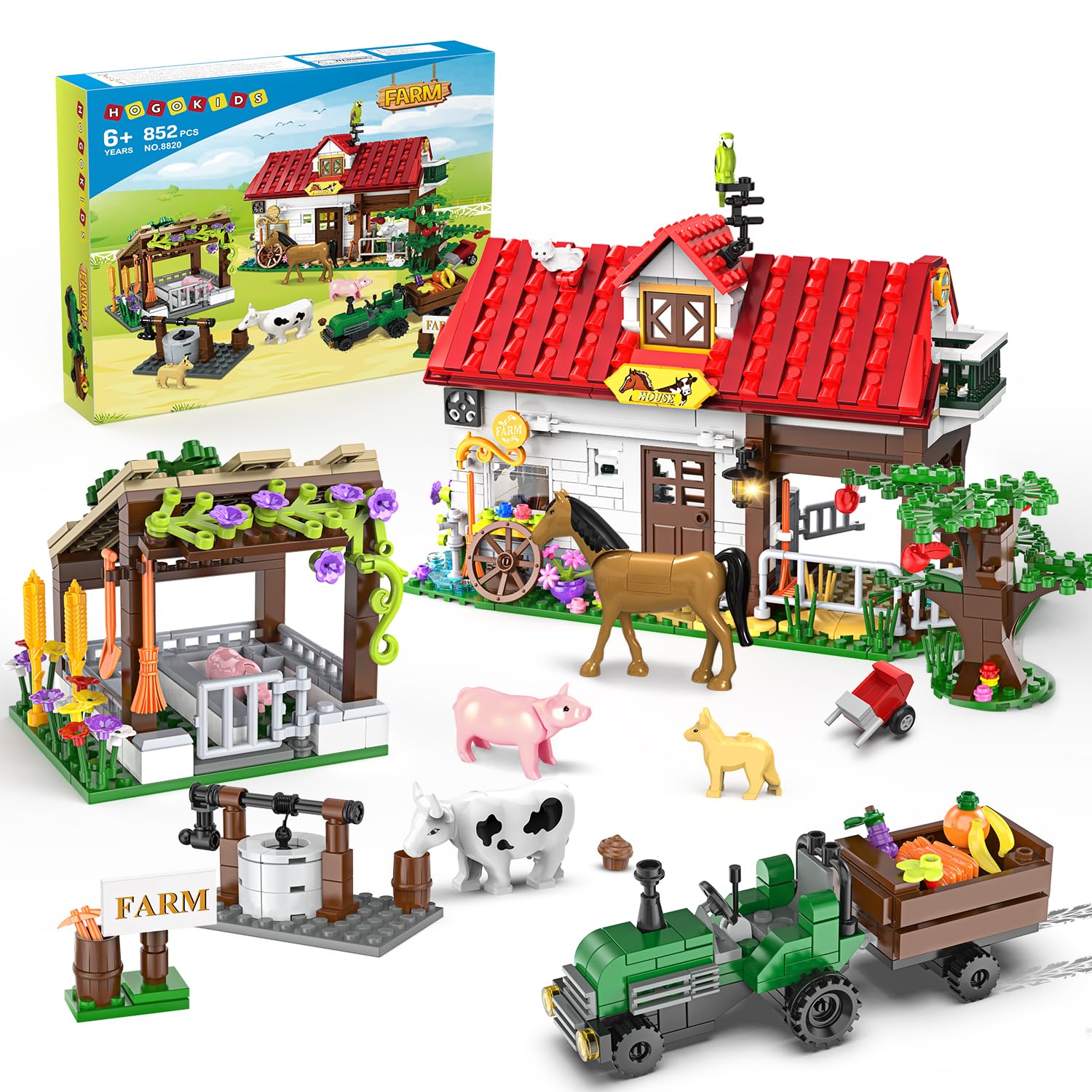 Juguete De Construcción Hogokids Farm House Con 852 Piezas Para Niños De 6 A 12 Años O Más - Venta Internacional.