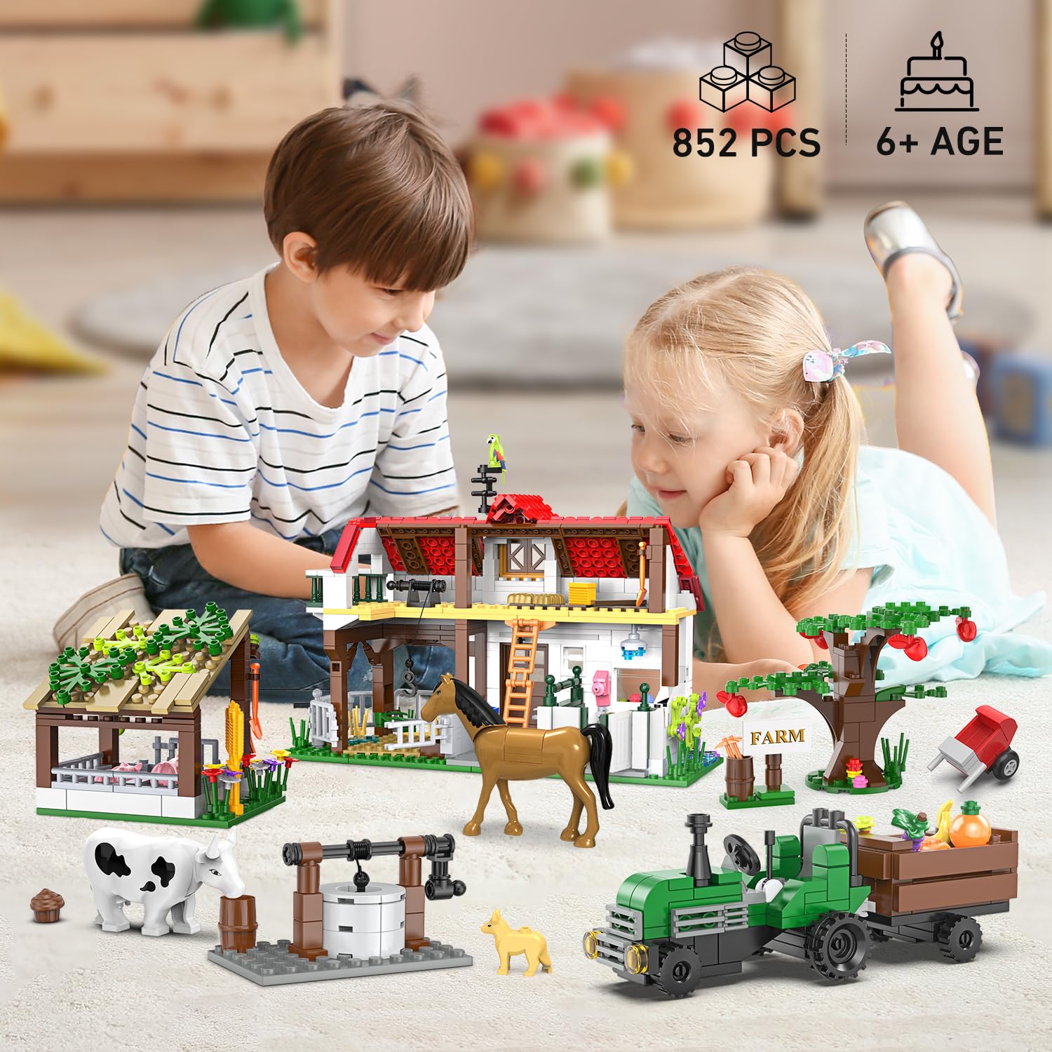 Foto 3 pulgar | Juguete De Construcción Hogokids Farm House Con 852 Piezas Para Niños De 6 A 12 Años O Más - Venta Internacional.