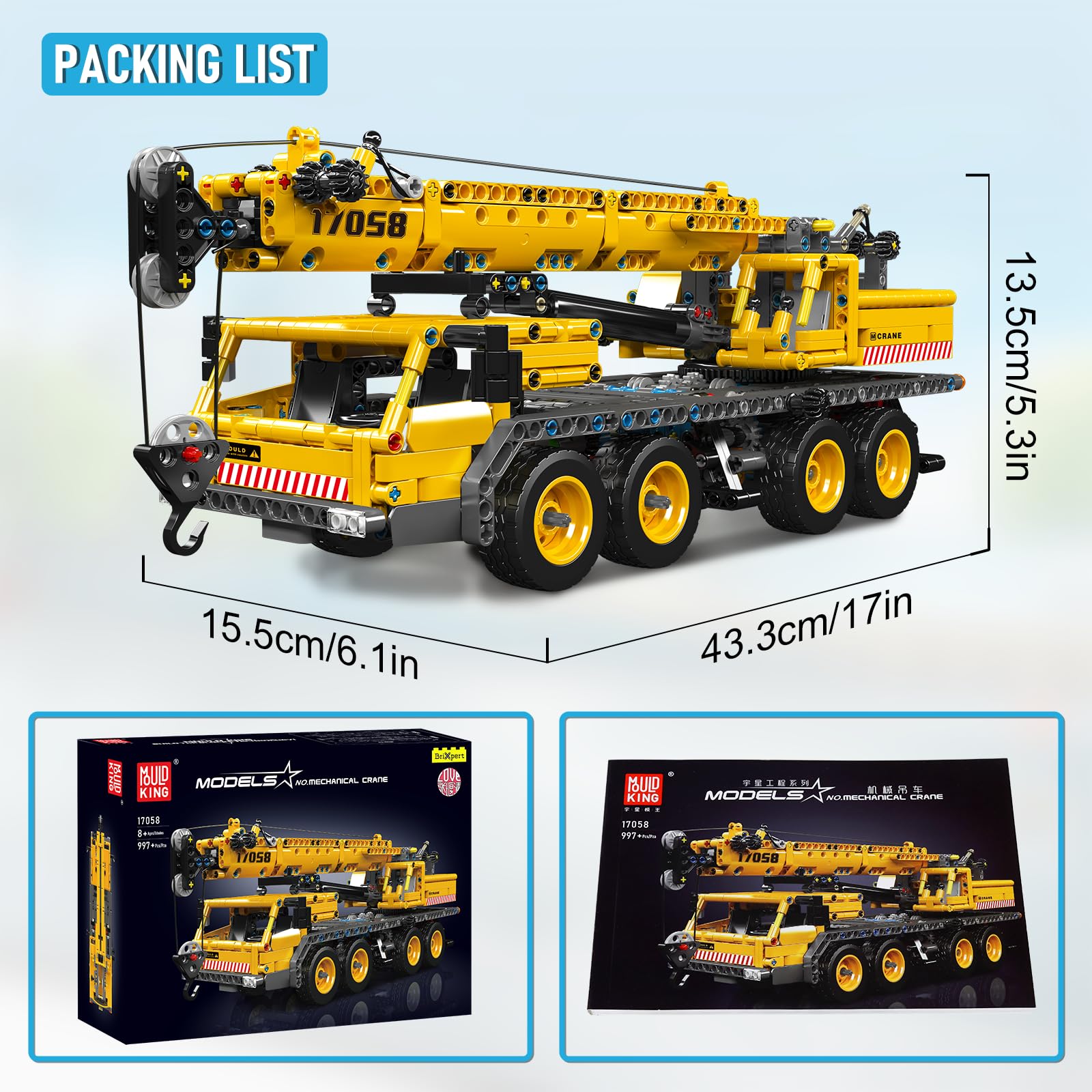 Foto 6 pulgar | Set De Construcción Mould King City Mobile Crane Truck 17058 997 Piezas - Venta Internacional.
