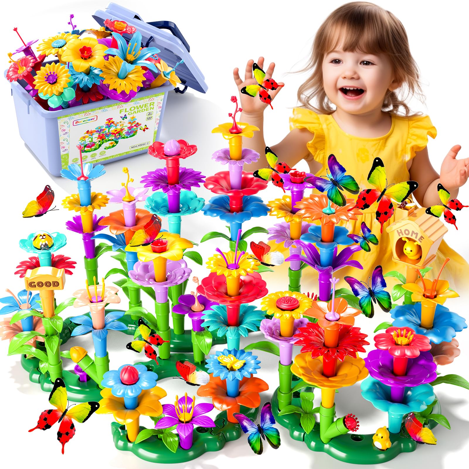 Foto 2 pulgar | Juguetes De Construcción De Jardines Con Flores Doloowee, 184 Unidades, Para Niñas De 3 A 7 Años - Venta Internacional