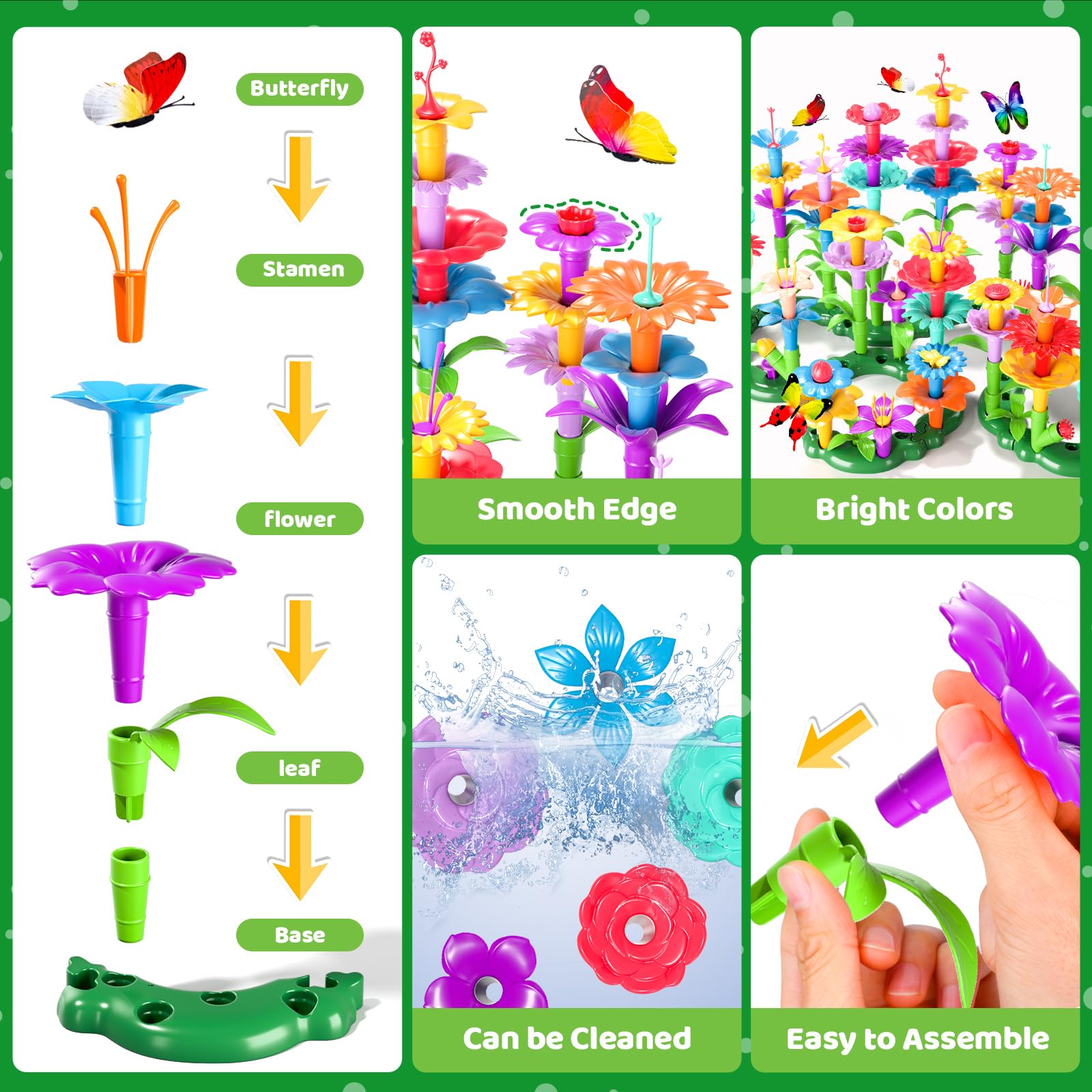 Foto 3 pulgar | Juguetes De Construcción De Jardines Con Flores Doloowee, 184 Unidades, Para Niñas De 3 A 7 Años - Venta Internacional