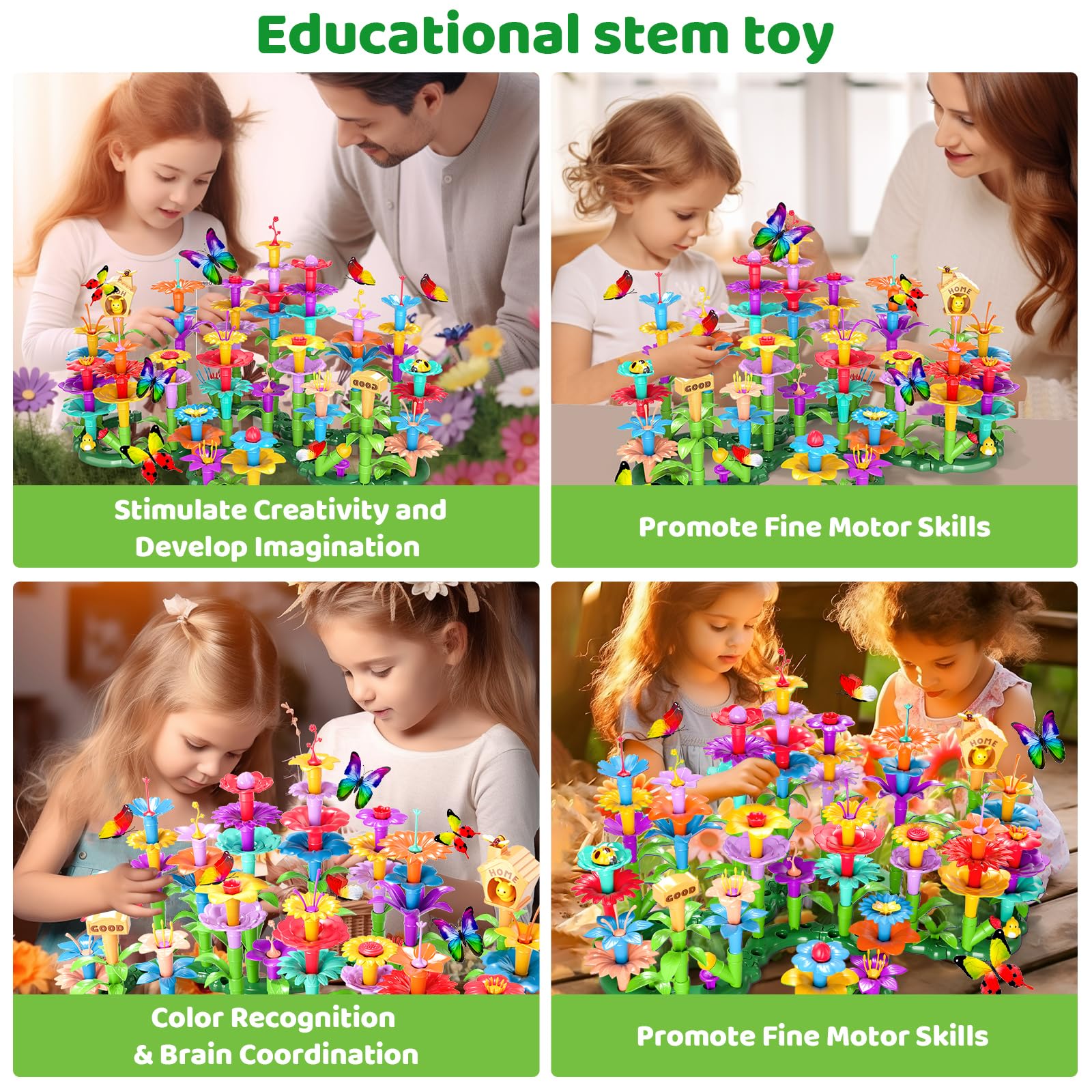Foto 4 pulgar | Juguetes De Construcción De Jardines Con Flores Doloowee, 184 Unidades, Para Niñas De 3 A 7 Años - Venta Internacional