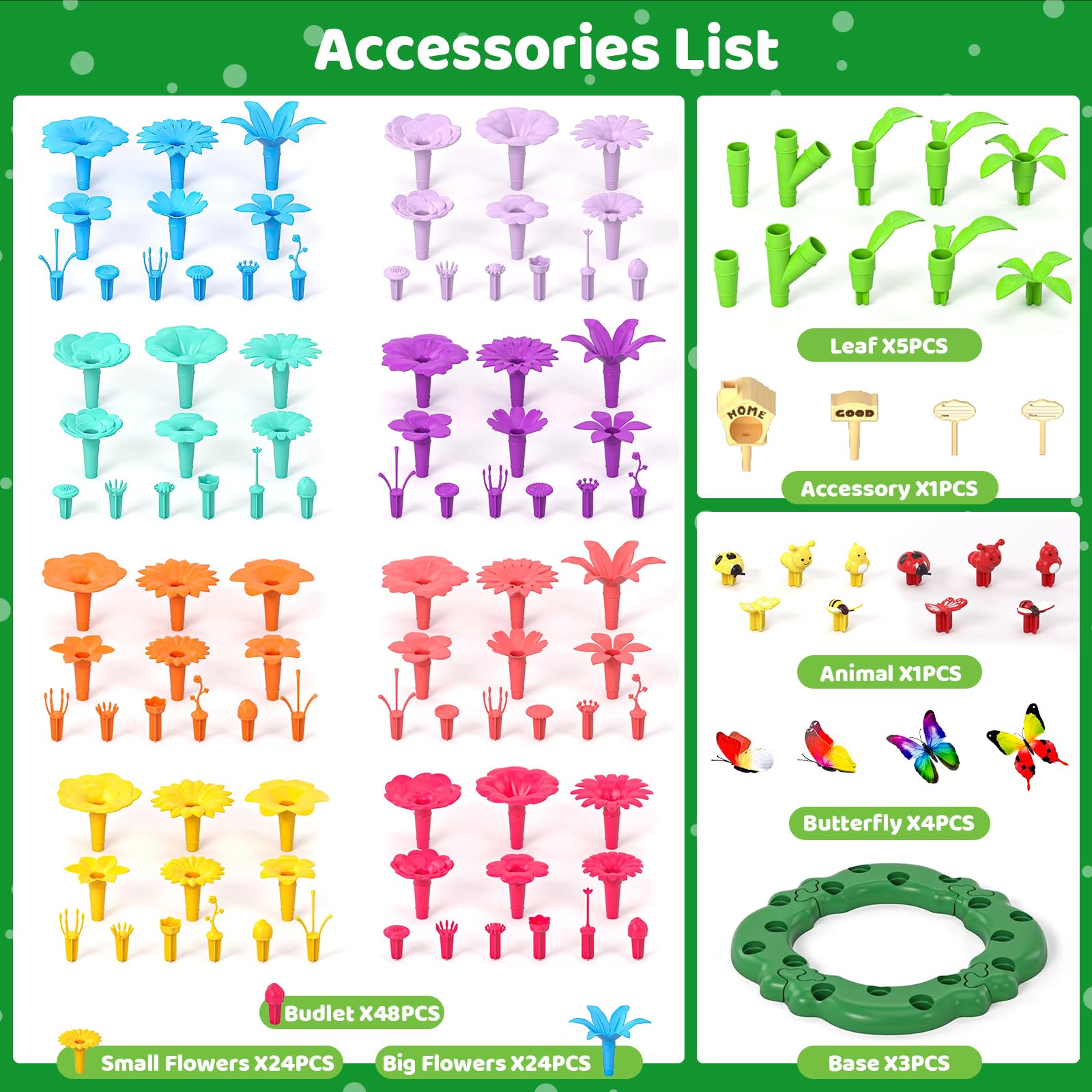 Foto 6 pulgar | Juguetes De Construcción De Jardines Con Flores Doloowee, 184 Unidades, Para Niñas De 3 A 7 Años - Venta Internacional