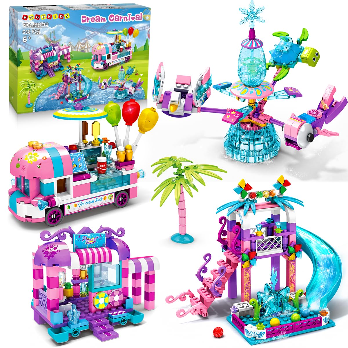 Set De Construcción Para El Parque Temático Hogokids Con 638 Piezas Para Niñas De 6 A 10 Años - Venta Internacional.