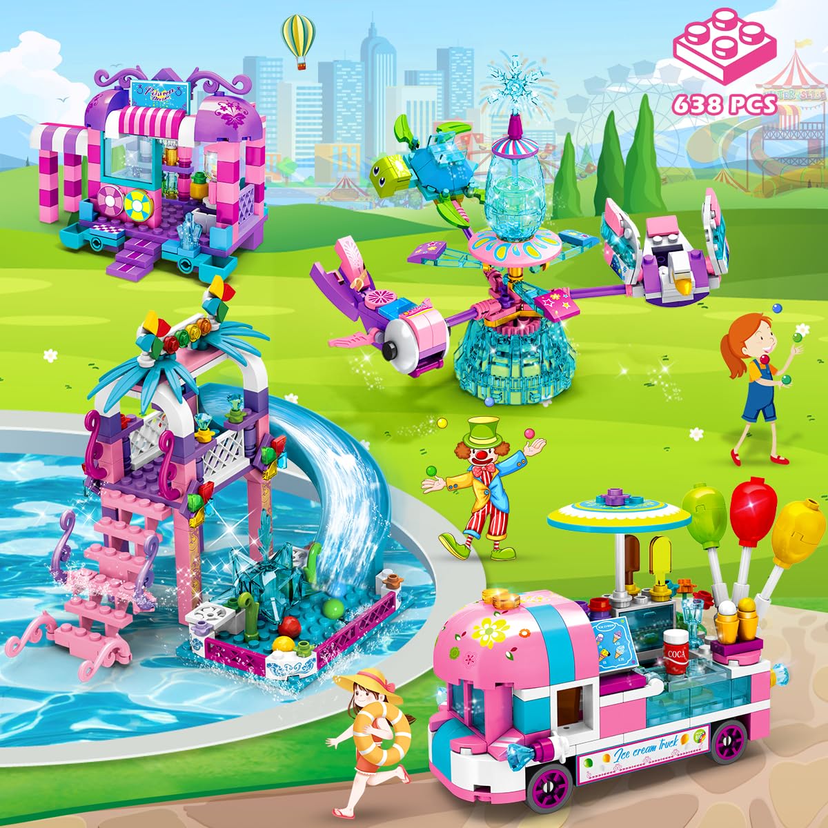 Foto 6 pulgar | Set De Construcción Para El Parque Temático Hogokids Con 638 Piezas Para Niñas De 6 A 10 Años - Venta Internacional.