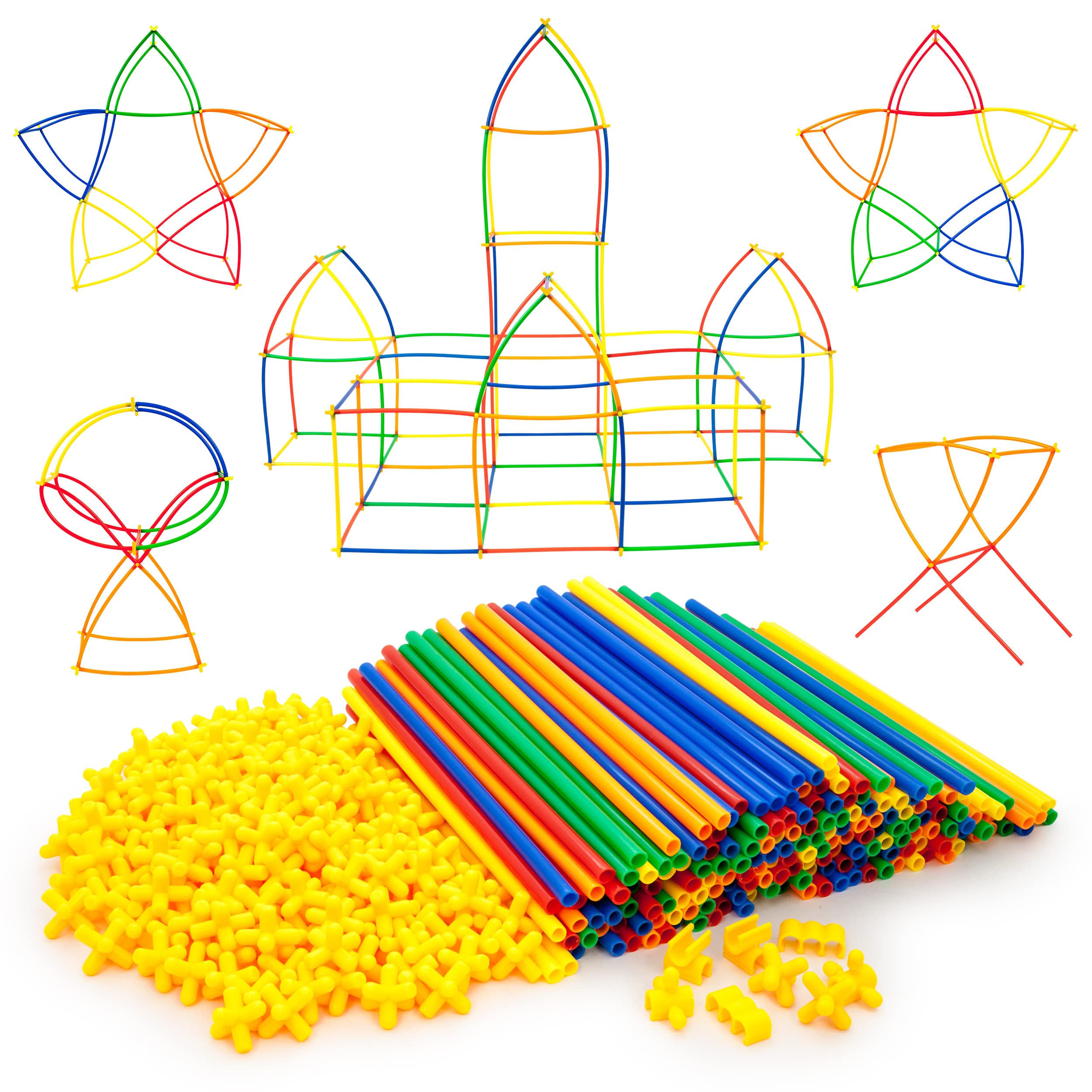 Juego De Construcción Picassotiles, Juego De Construcción Con Pajitas, 400 Piezas - Venta Internacional.