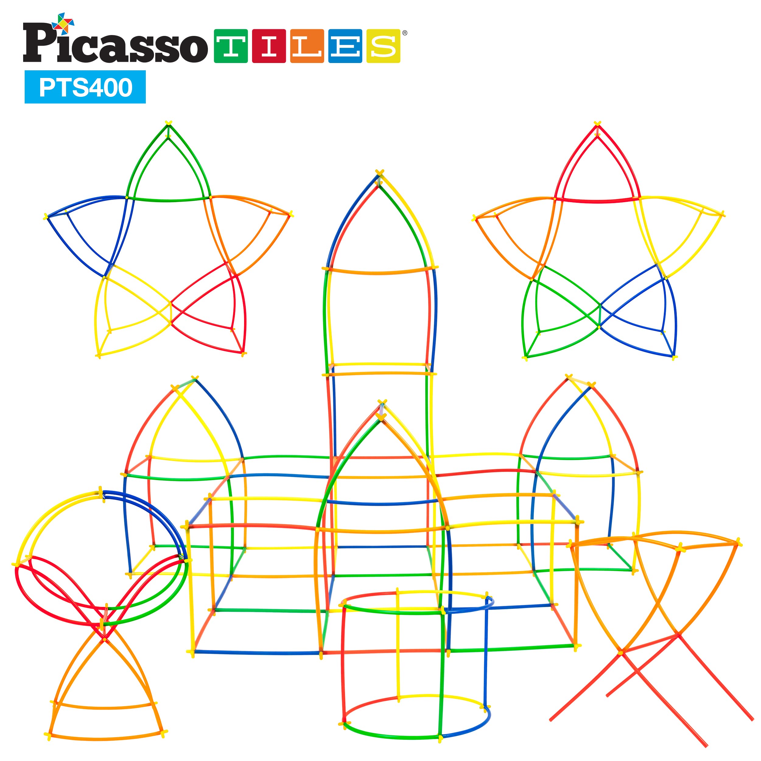 Foto 4 pulgar | Juego De Construcción Picassotiles, Juego De Construcción Con Pajitas, 400 Piezas - Venta Internacional.