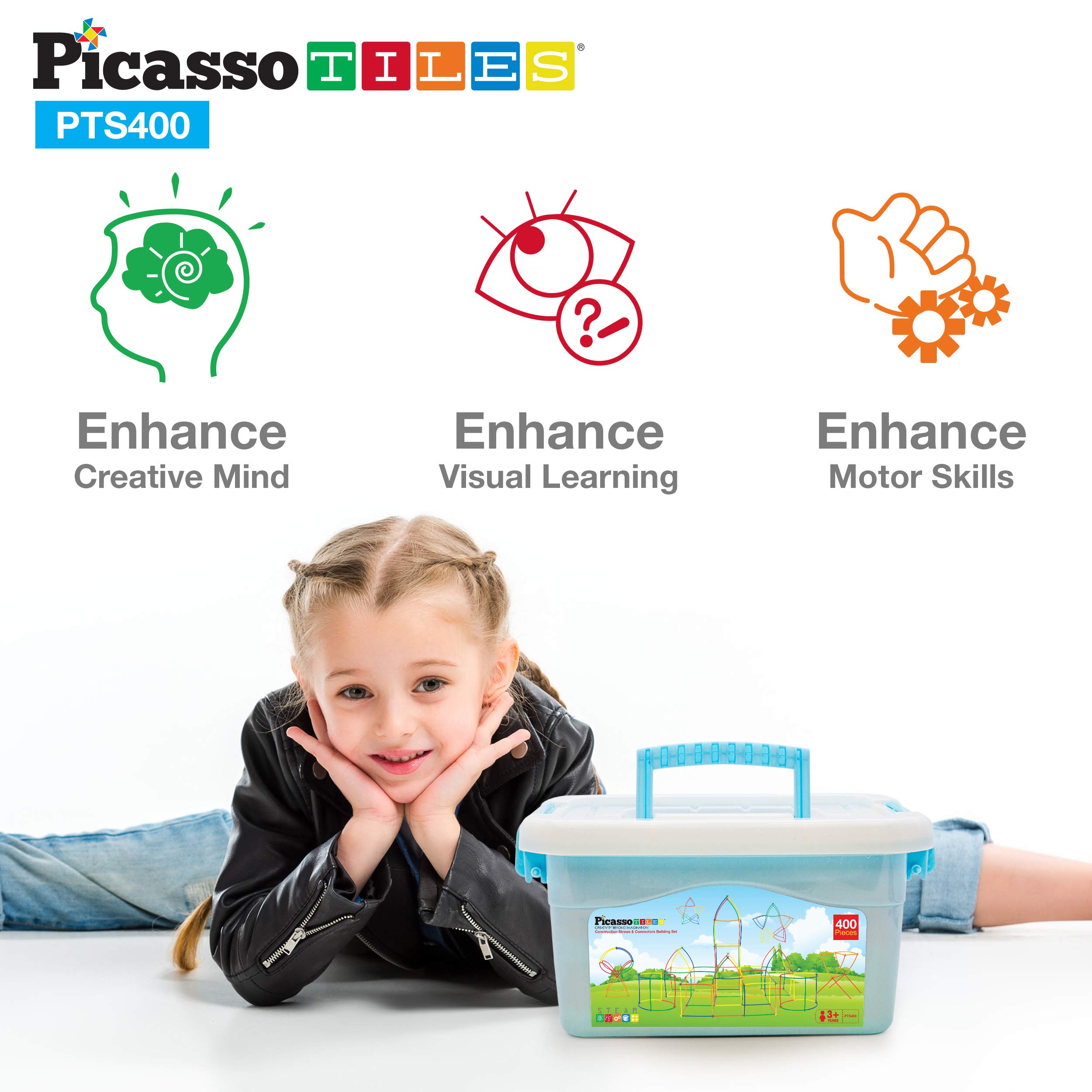 Foto 6 pulgar | Juego De Construcción Picassotiles, Juego De Construcción Con Pajitas, 400 Piezas - Venta Internacional.